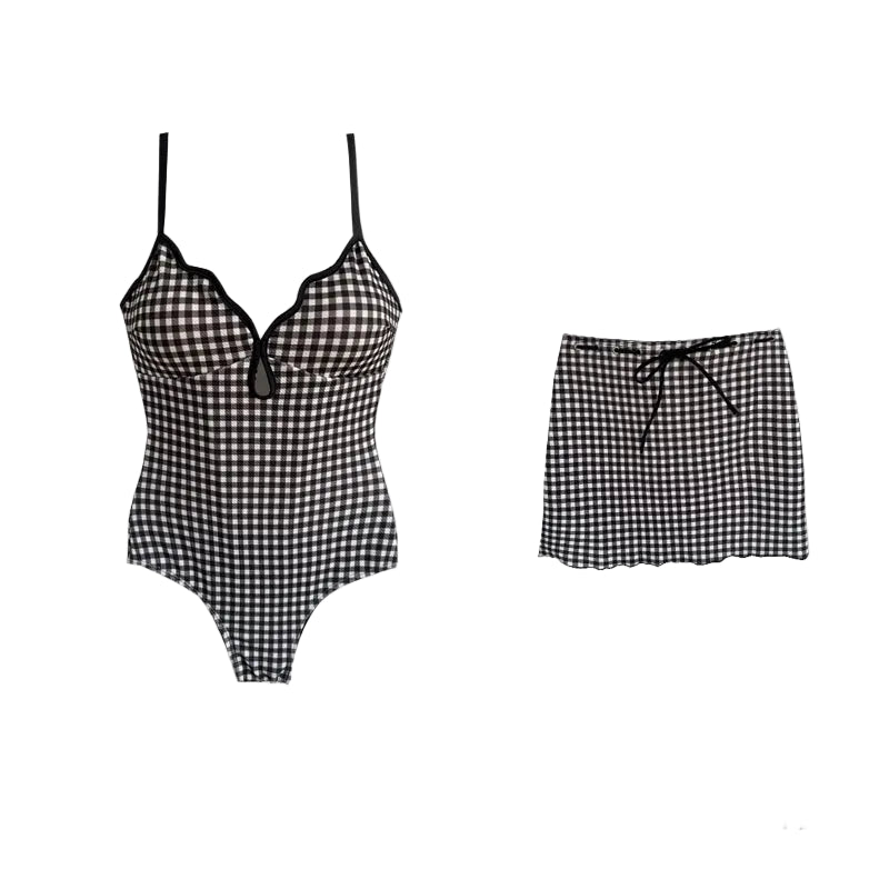 Candy Plaid Court Mini Skirted Suit