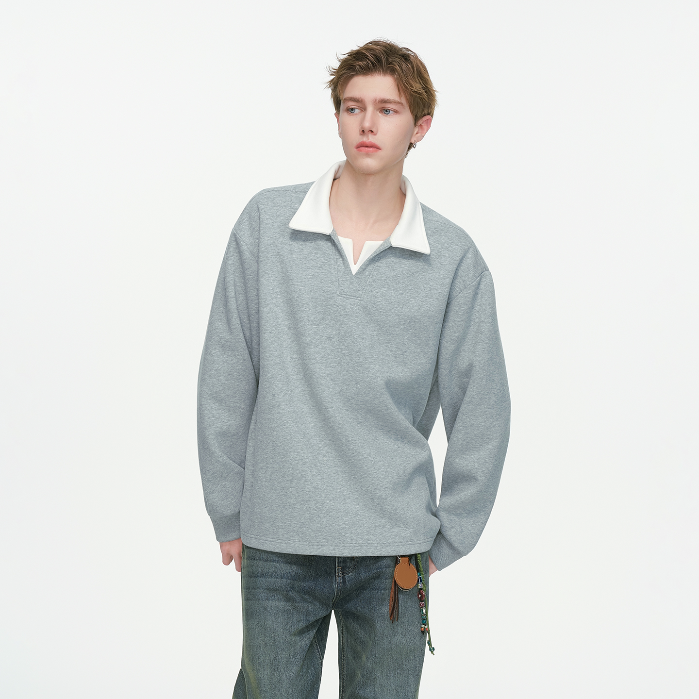 Contrast Collar Club Knit Polo Tee