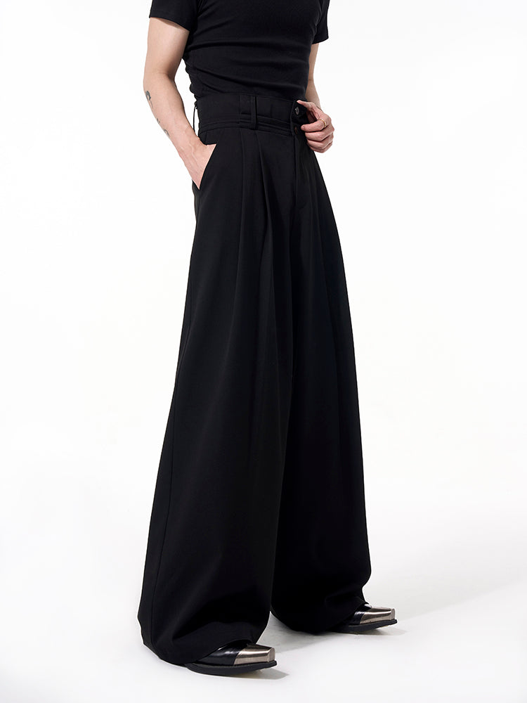 Double Waistband High-Waist Palazzo Pants