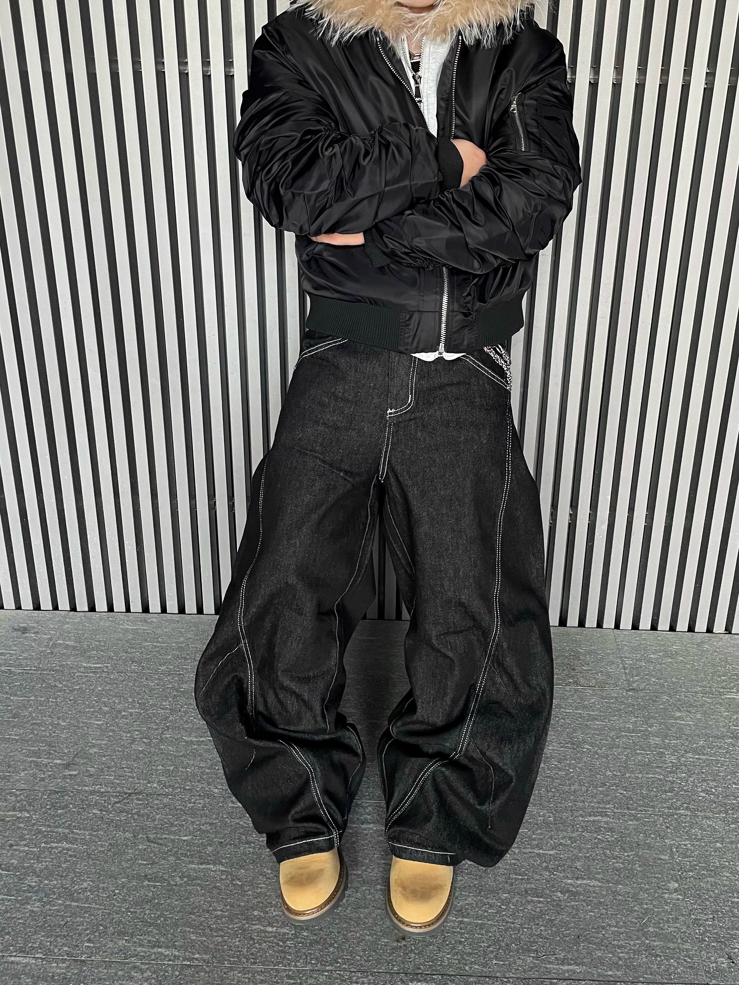 Midnight Arc Wide Leg Jeans