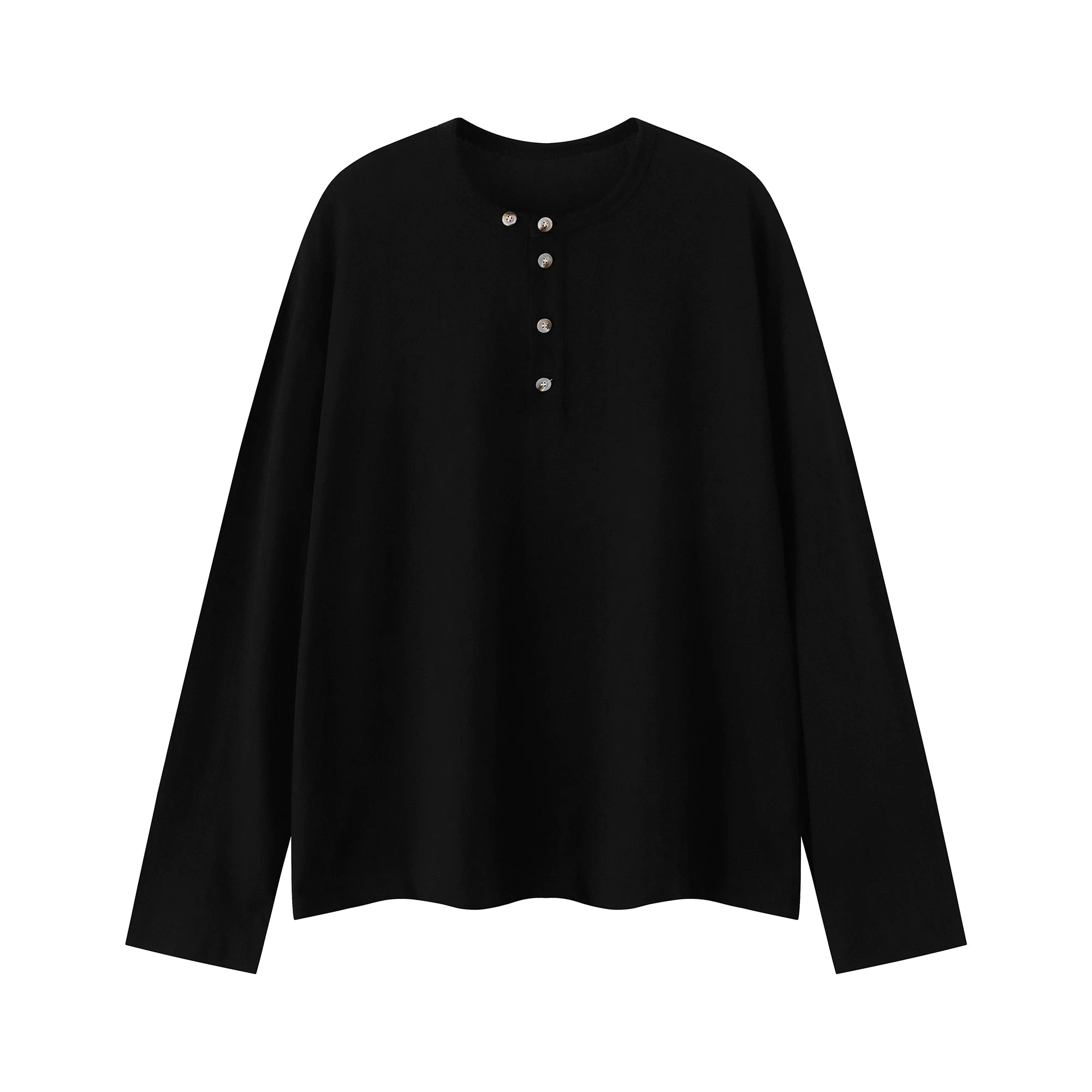 Midnight Button Henley Tee