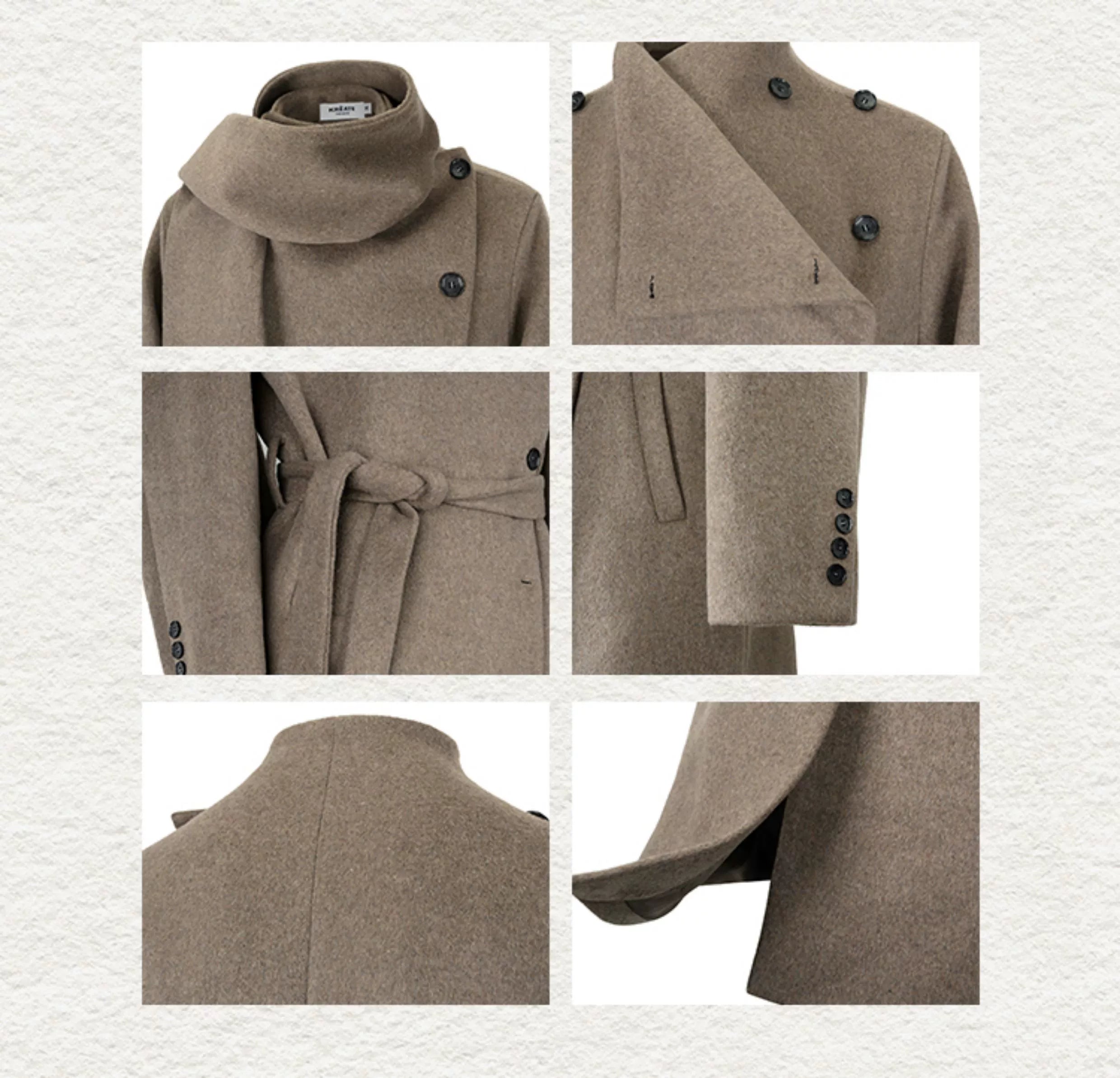Wool Belted Overcoat with Cape Collar