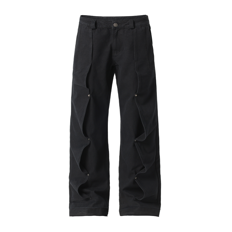 Deconstructed Pleated Work Pants - chiclara