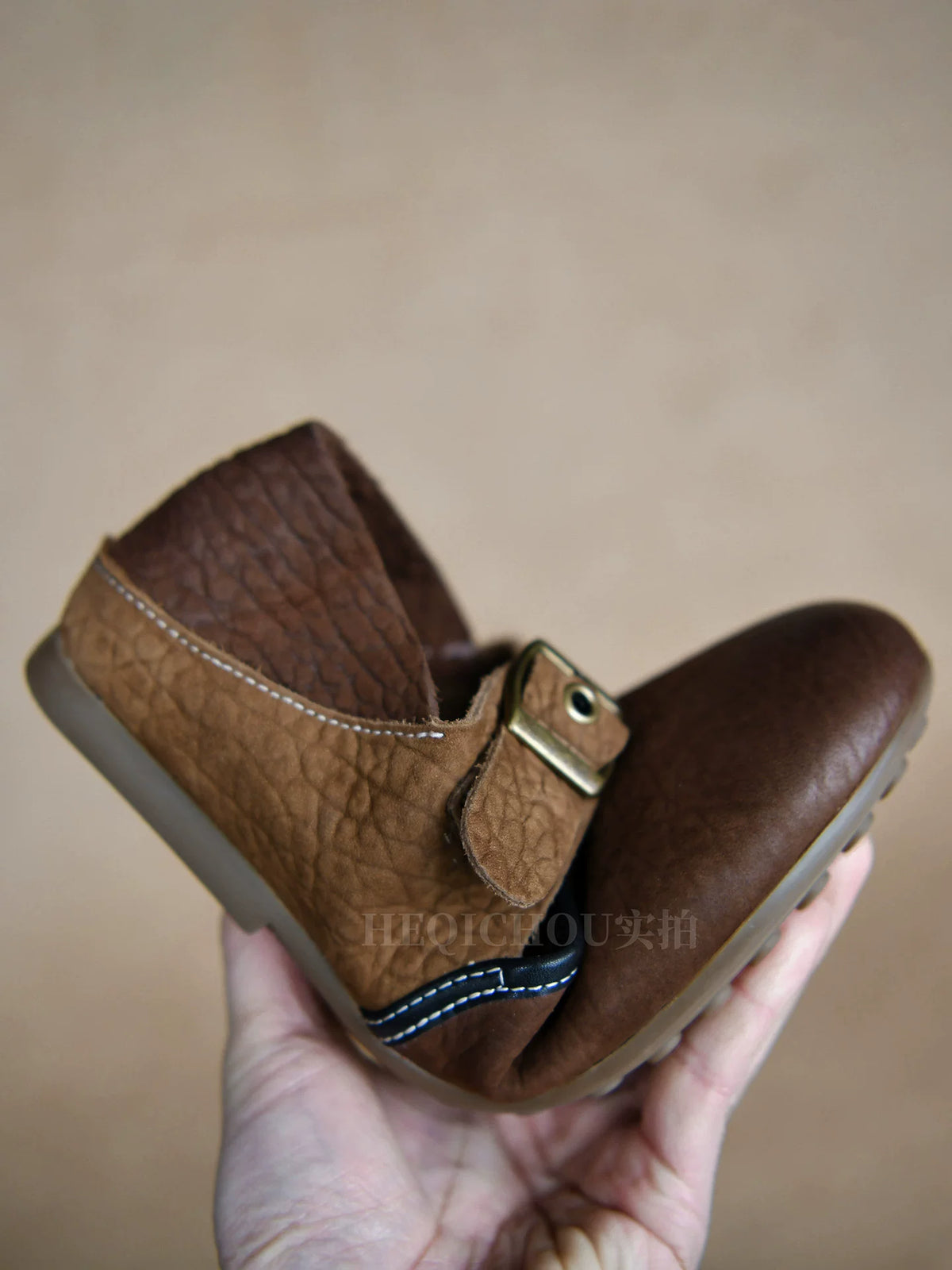 Maren Two-Tone Textured Mary Jane Flats