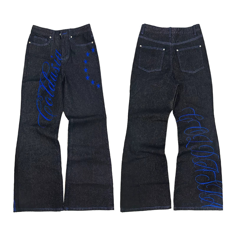 Midnight Script Flare Jeans