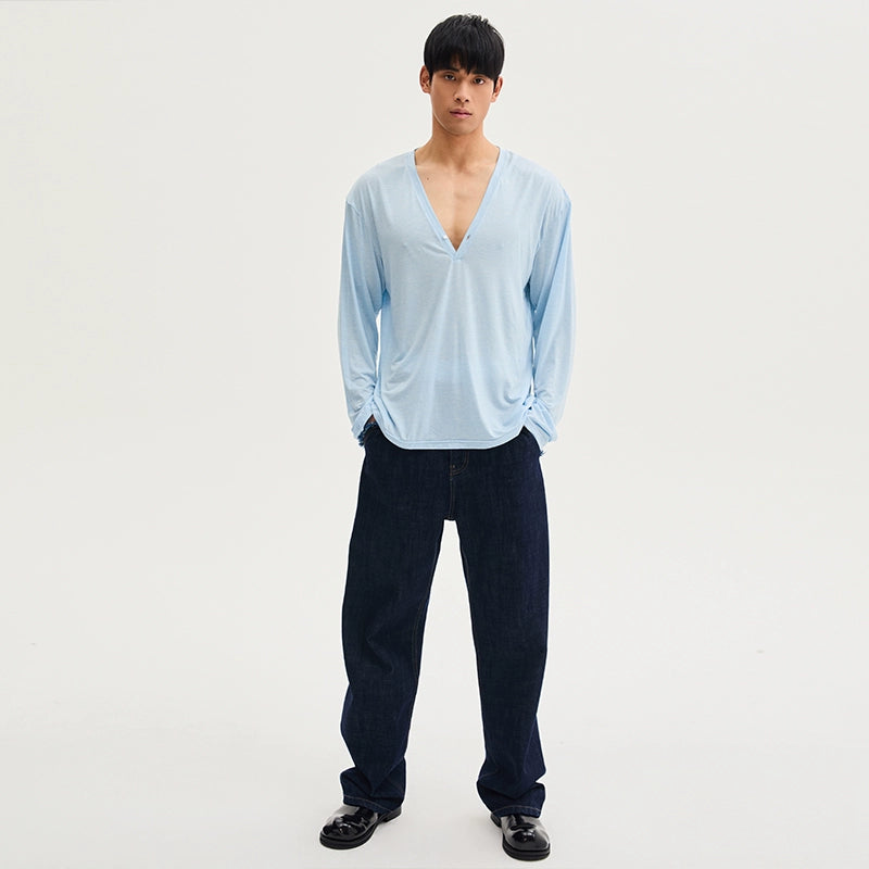 VeilCascade Deep V Drape Tee