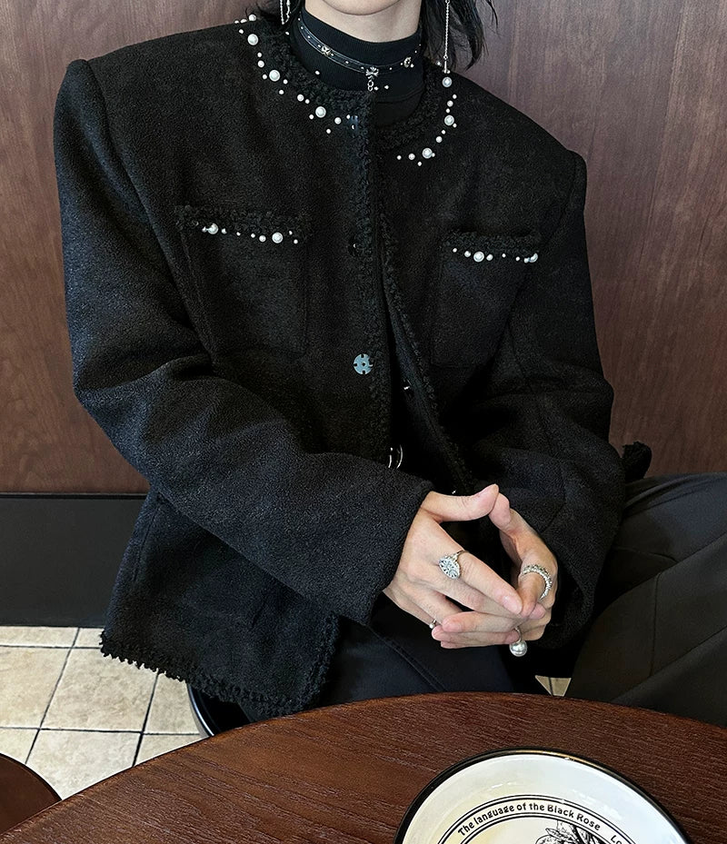 Midnight Relic Pearl-Trace Bouclé Jacket