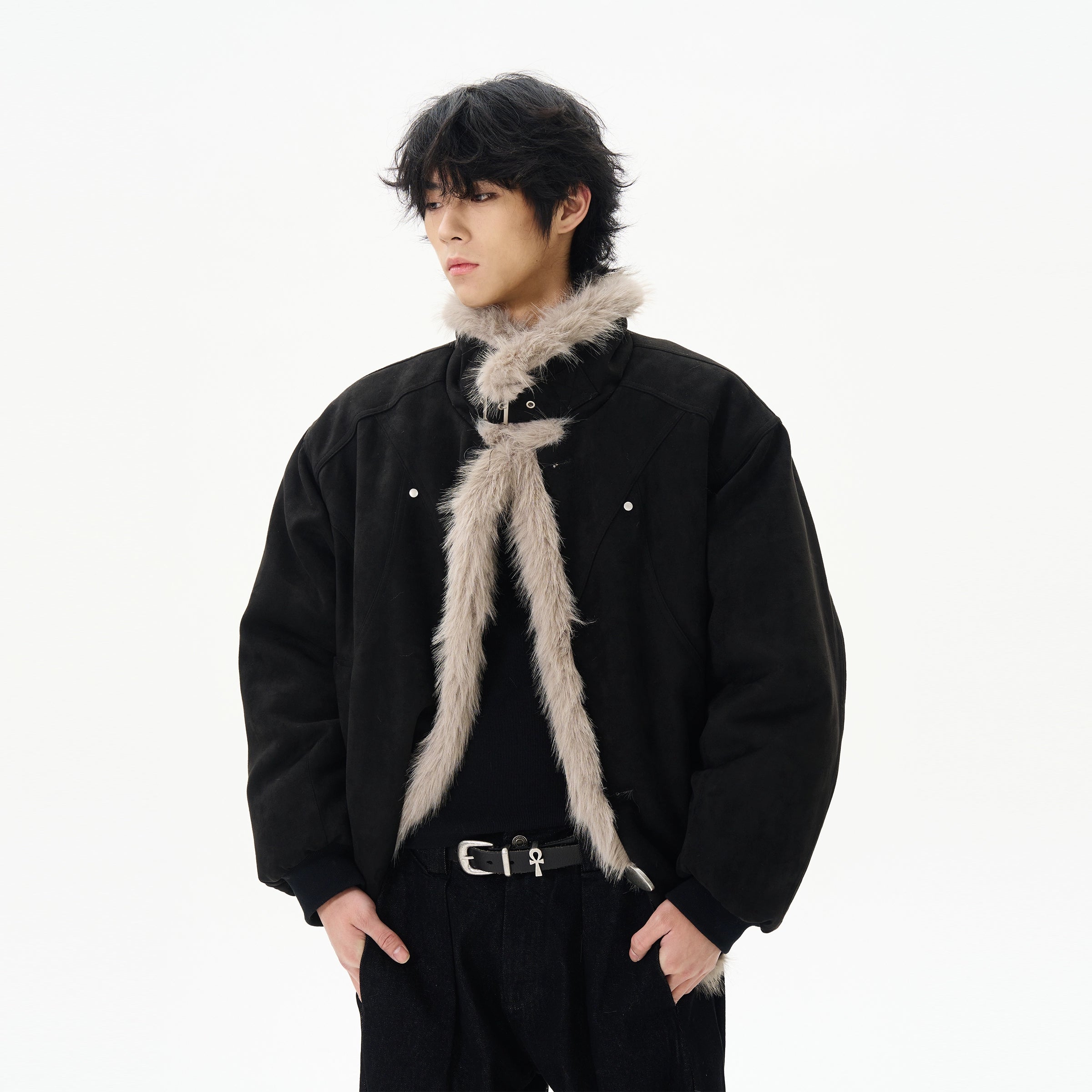 Faux Shearling Aviator Jacket