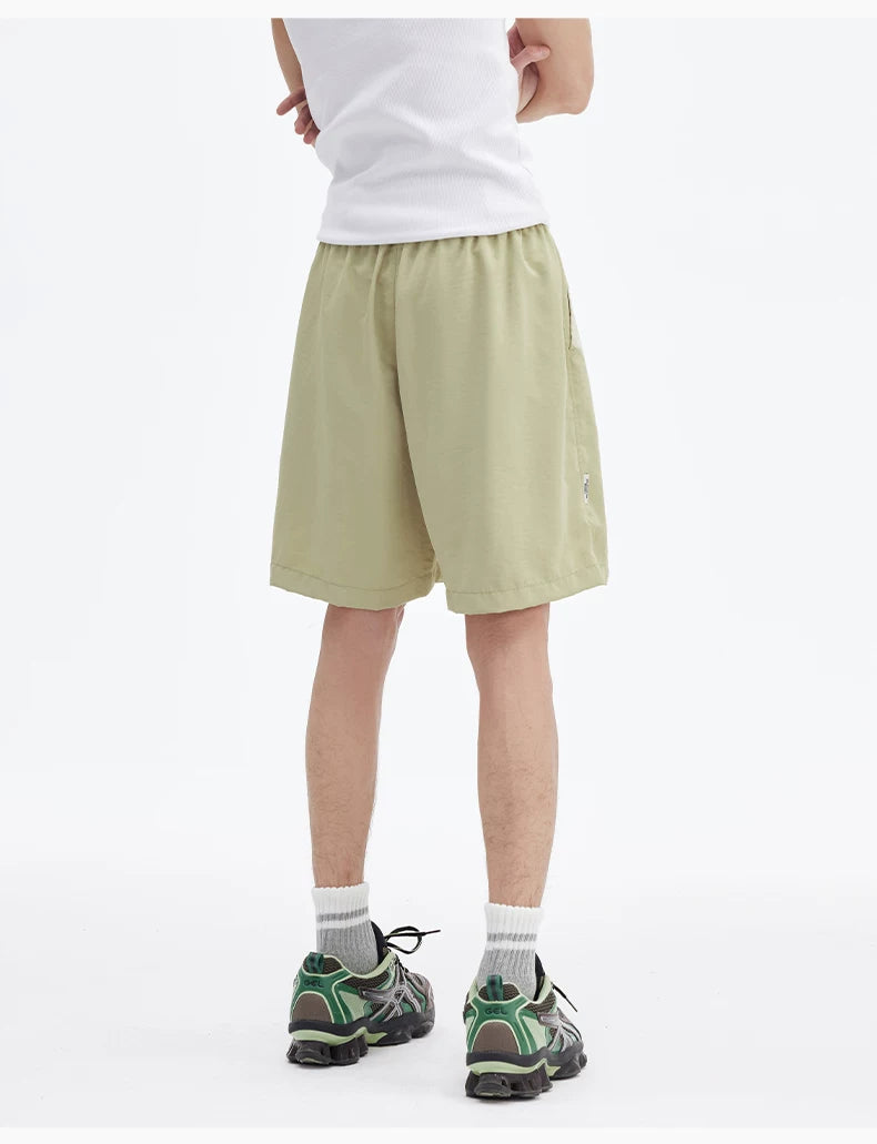 Embroidered Drawstring Bermuda Shorts