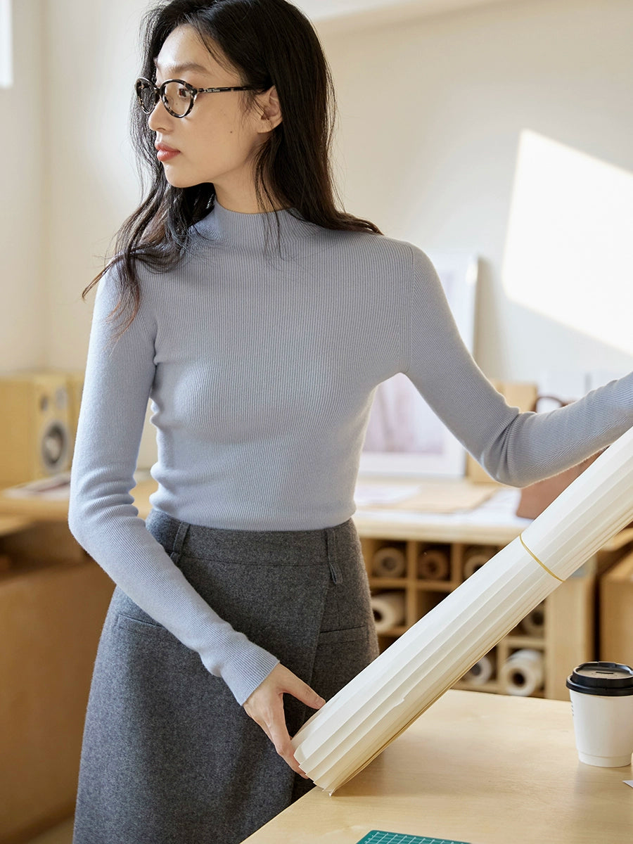 Mock Neck Knit Sweater