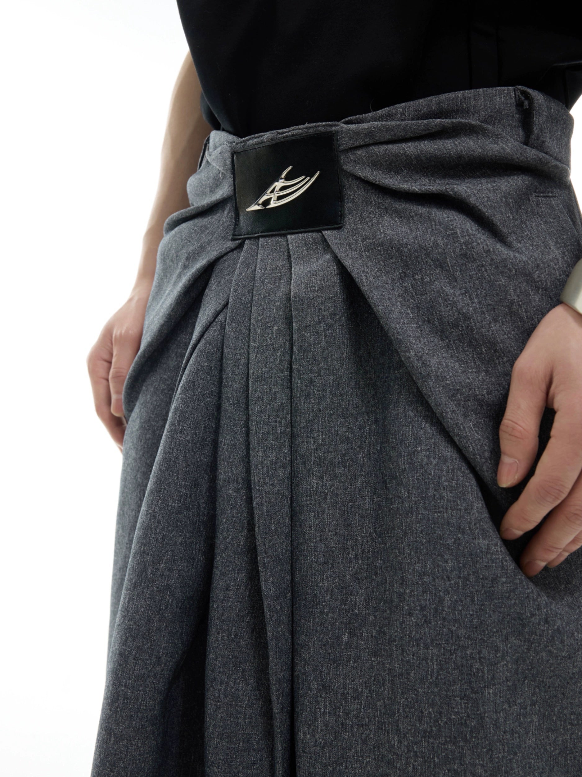Black Wide Leg Oversized Skater Pants