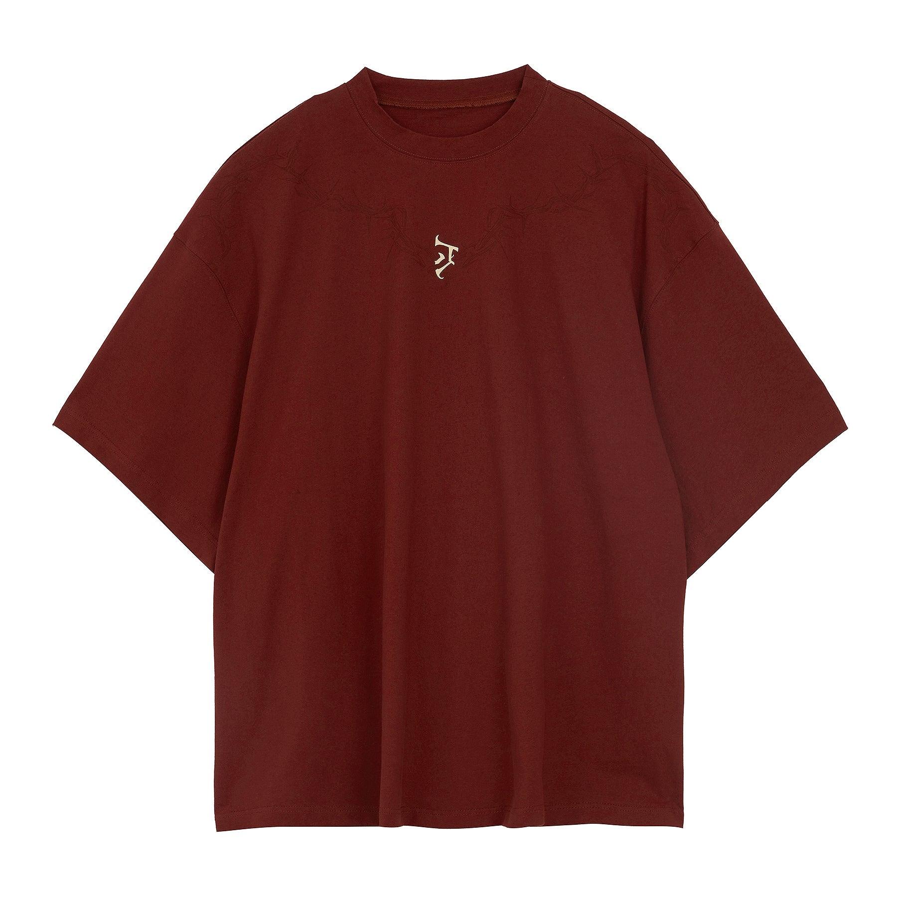 Graphic Tee with Thorn and Logo Detail - chiclara