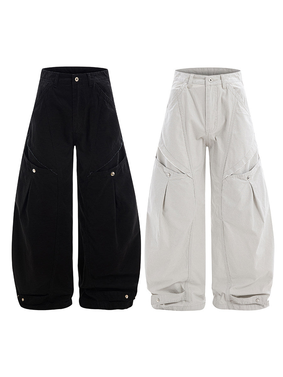 Men's Panel Rivet Wide-Leg Pants