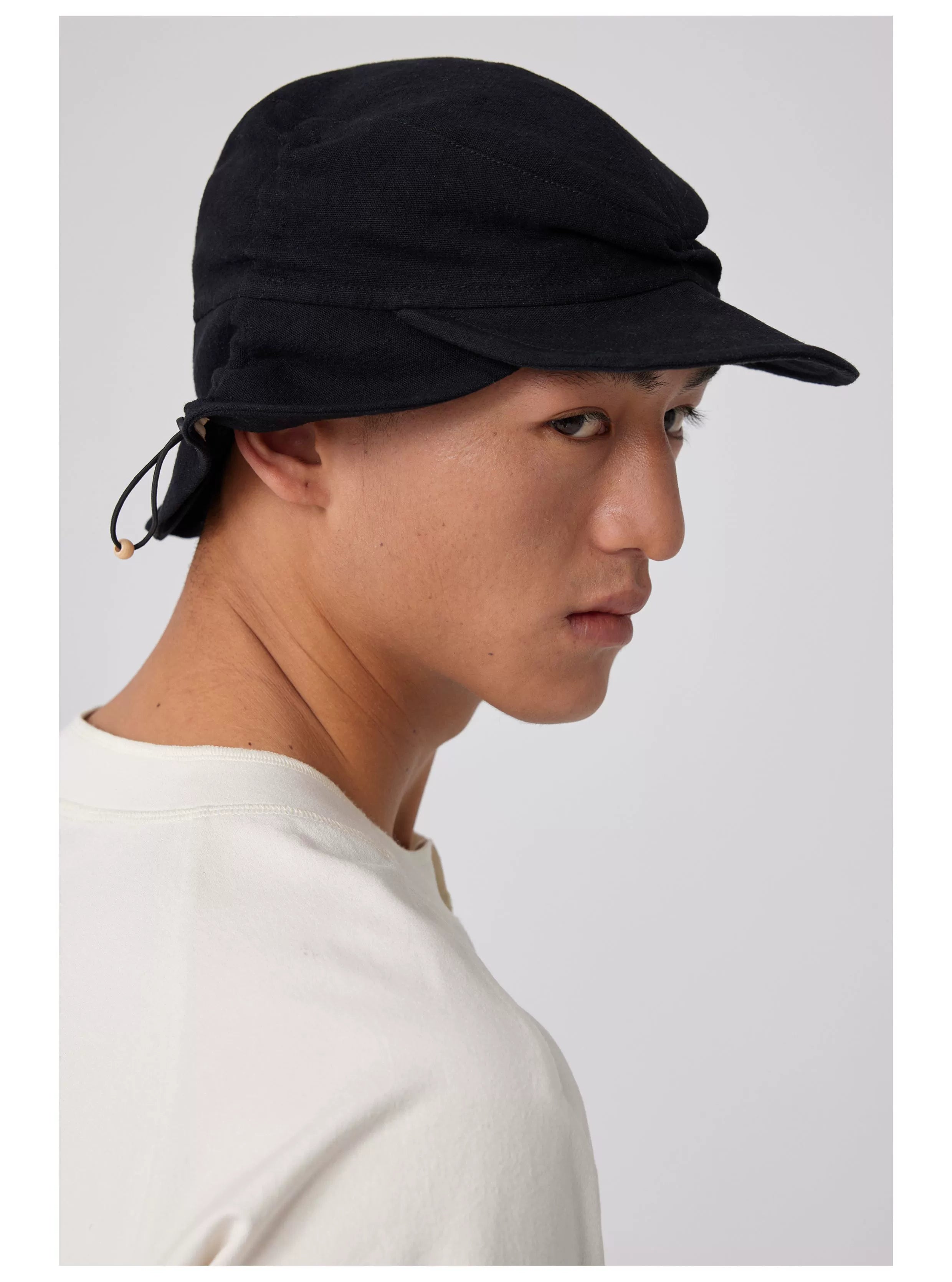 Adjustable Black Newsboy Cap