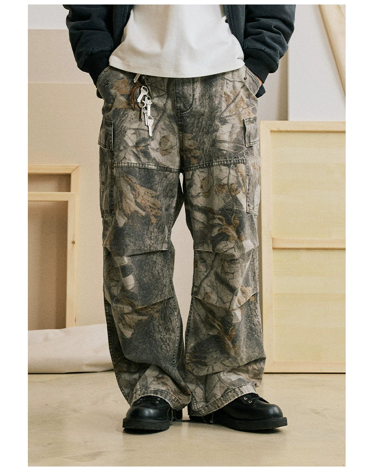 Pantalon de cargaison de chasse au camouflage boisé