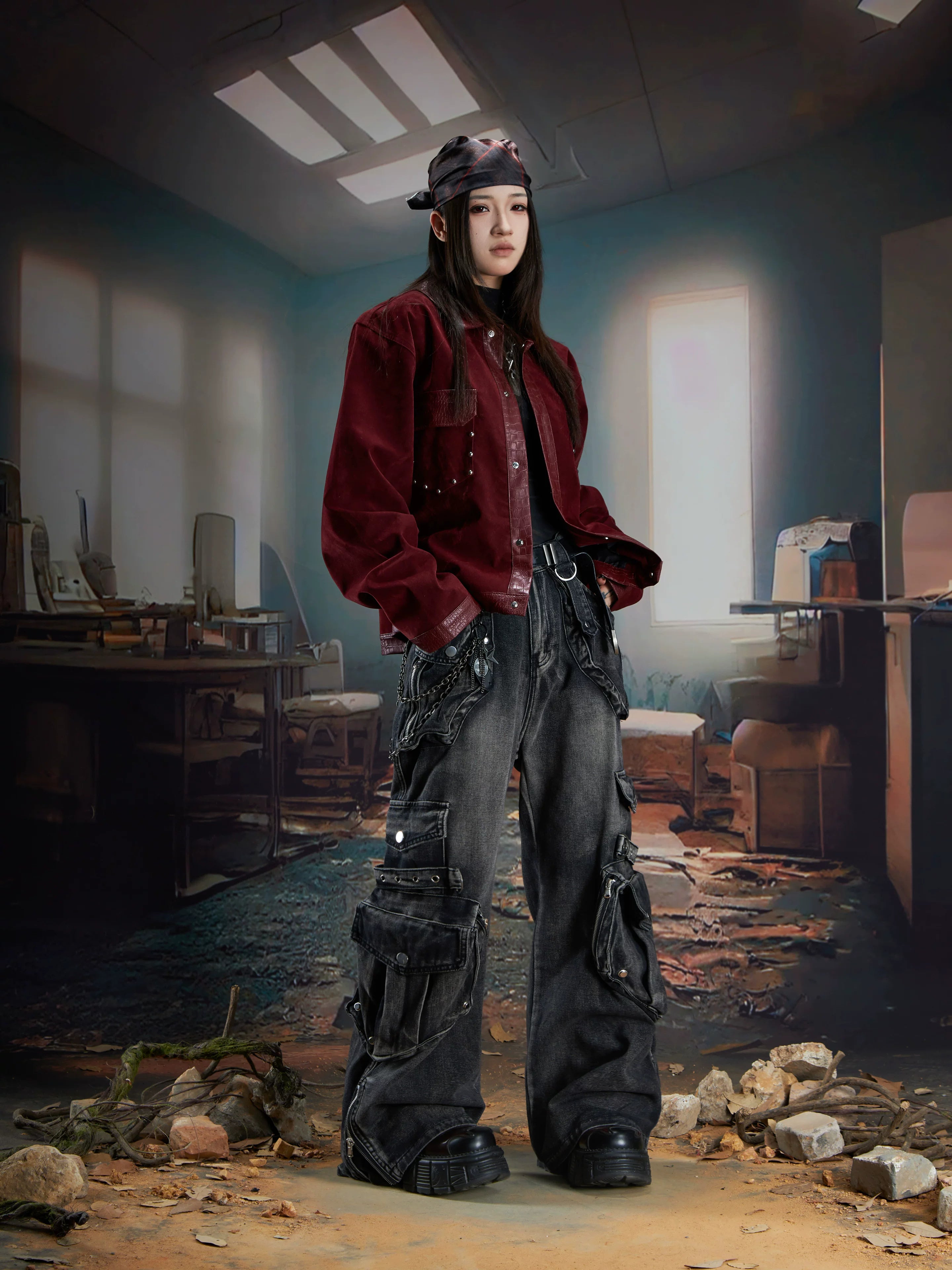 Wasteland Havoc Multi‑Pocket Cargo Jeans
