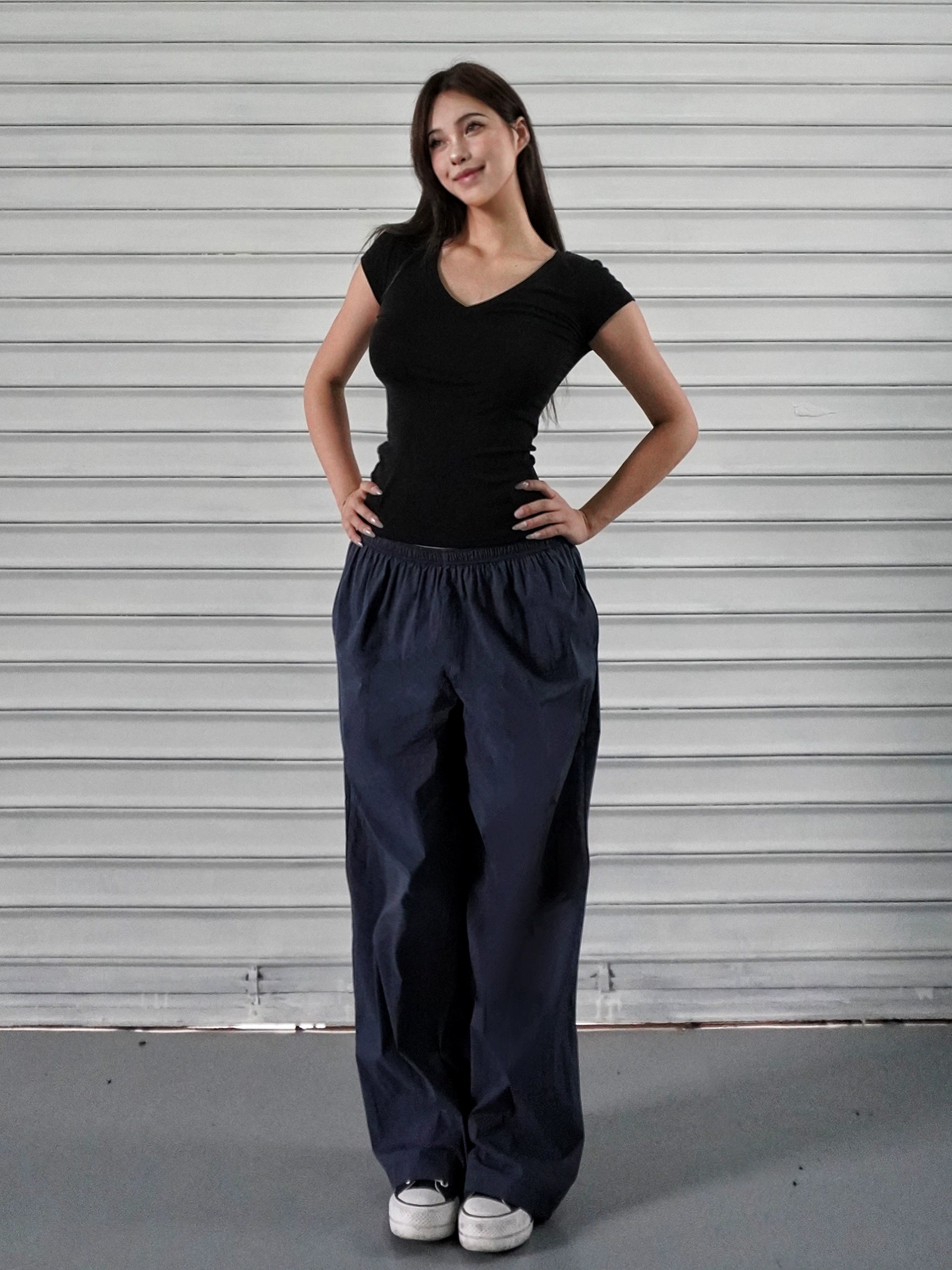 Low-Rise Wide-Leg Athletic Cargo Pants