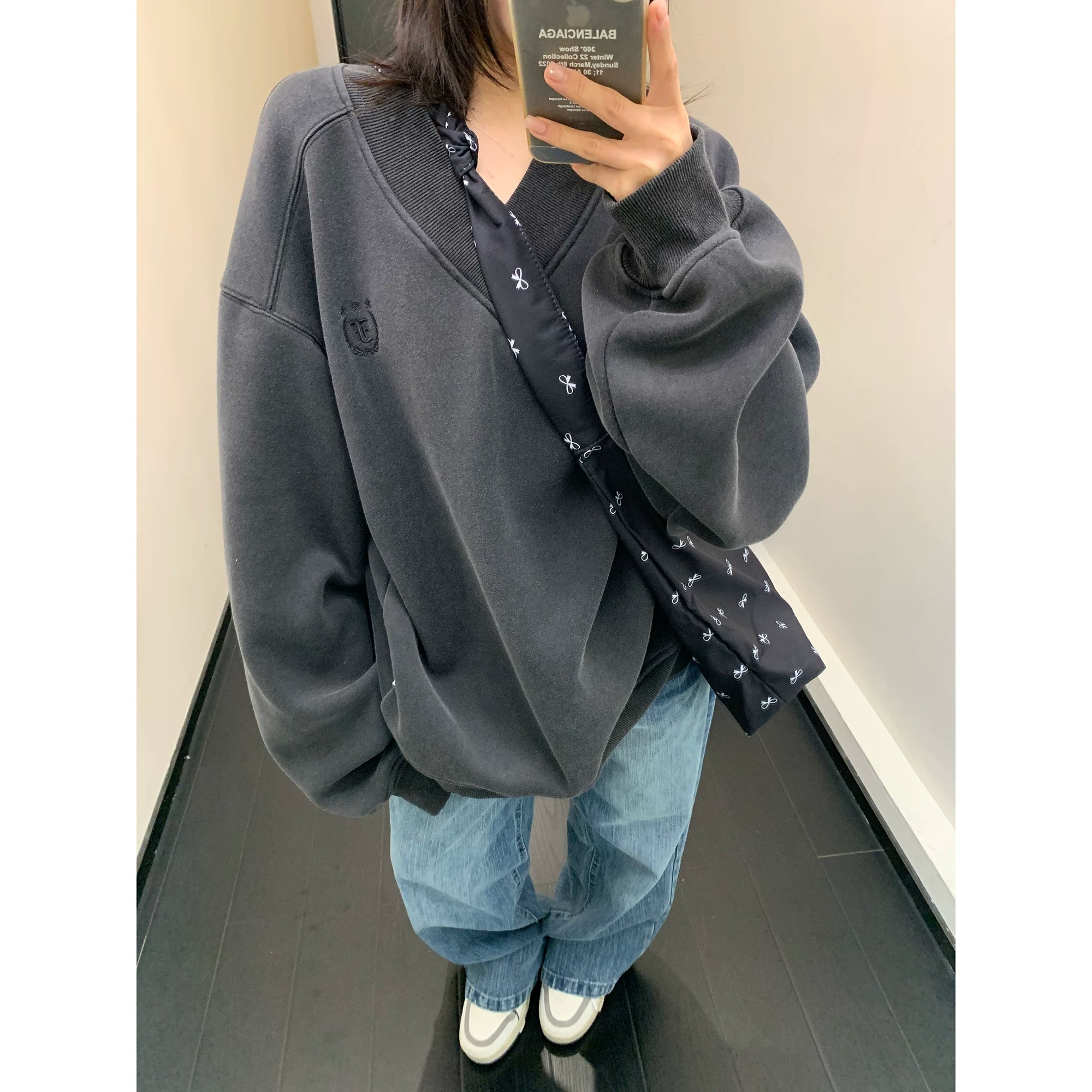 Crest V-Neck Sweatshirt