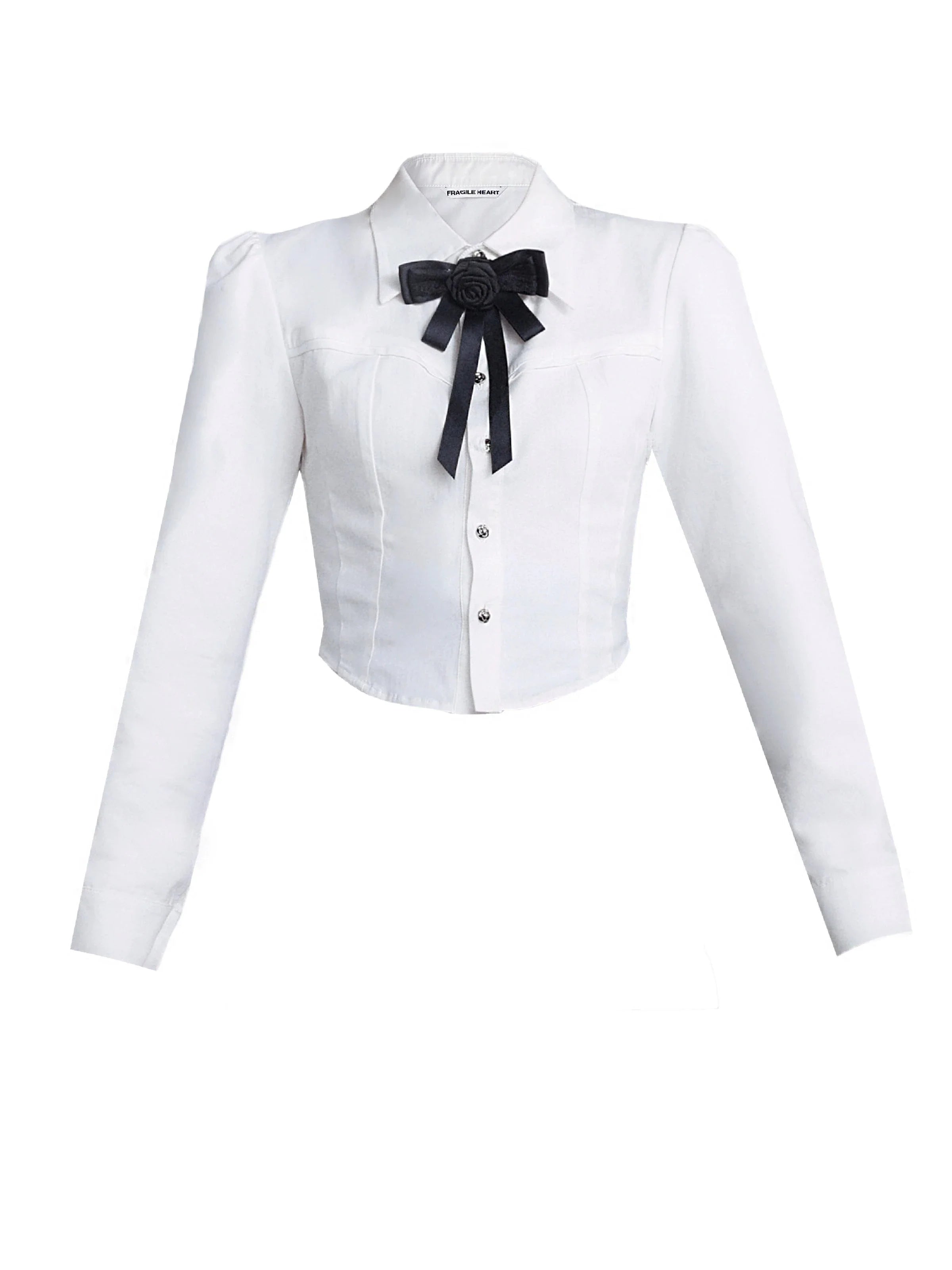 Elegant Contrast Bow-Tie Crop Blazer and High-Waist Shorts Set