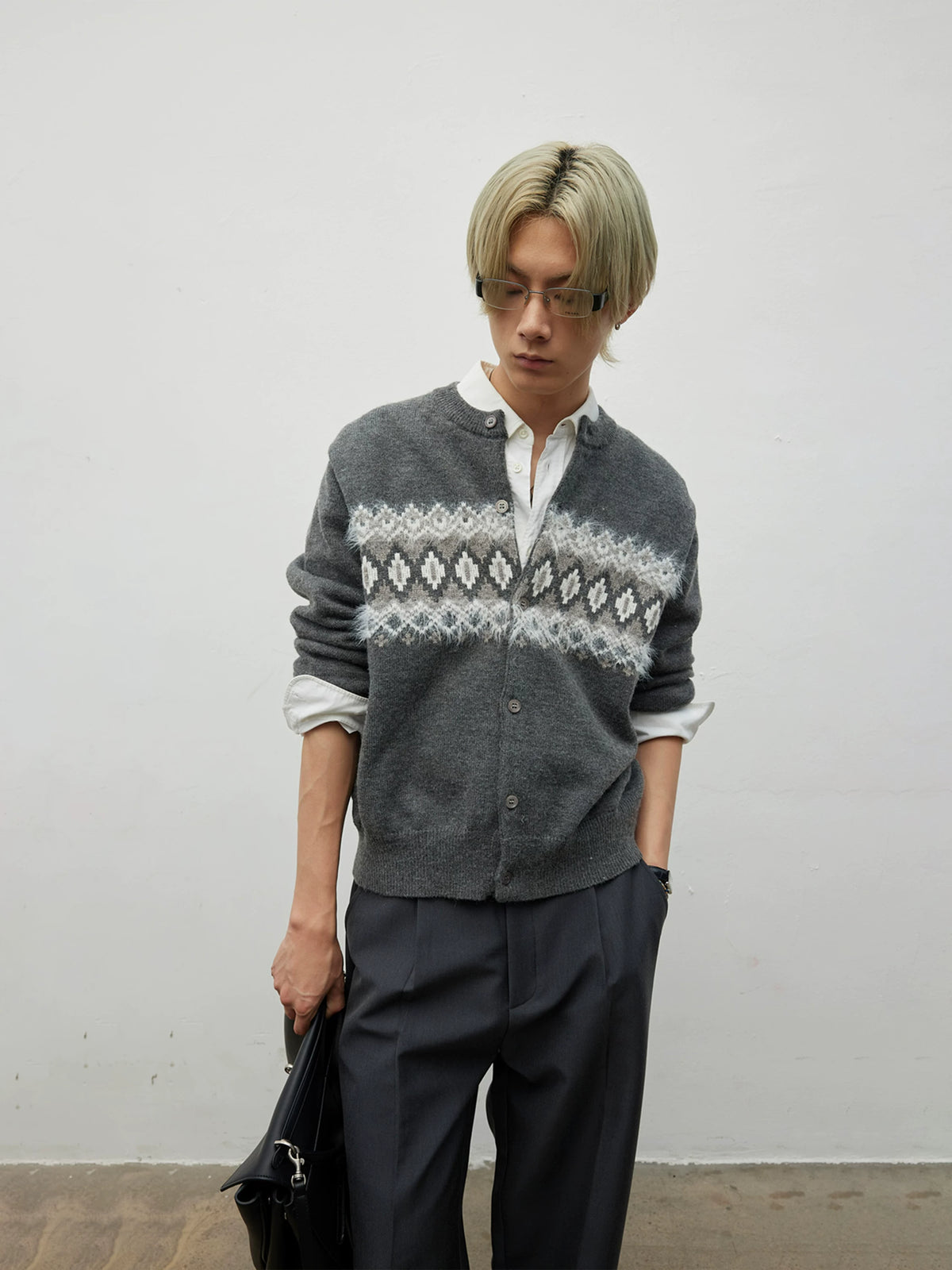 Alden Fair Isle Fuzzy Knit Cardigan