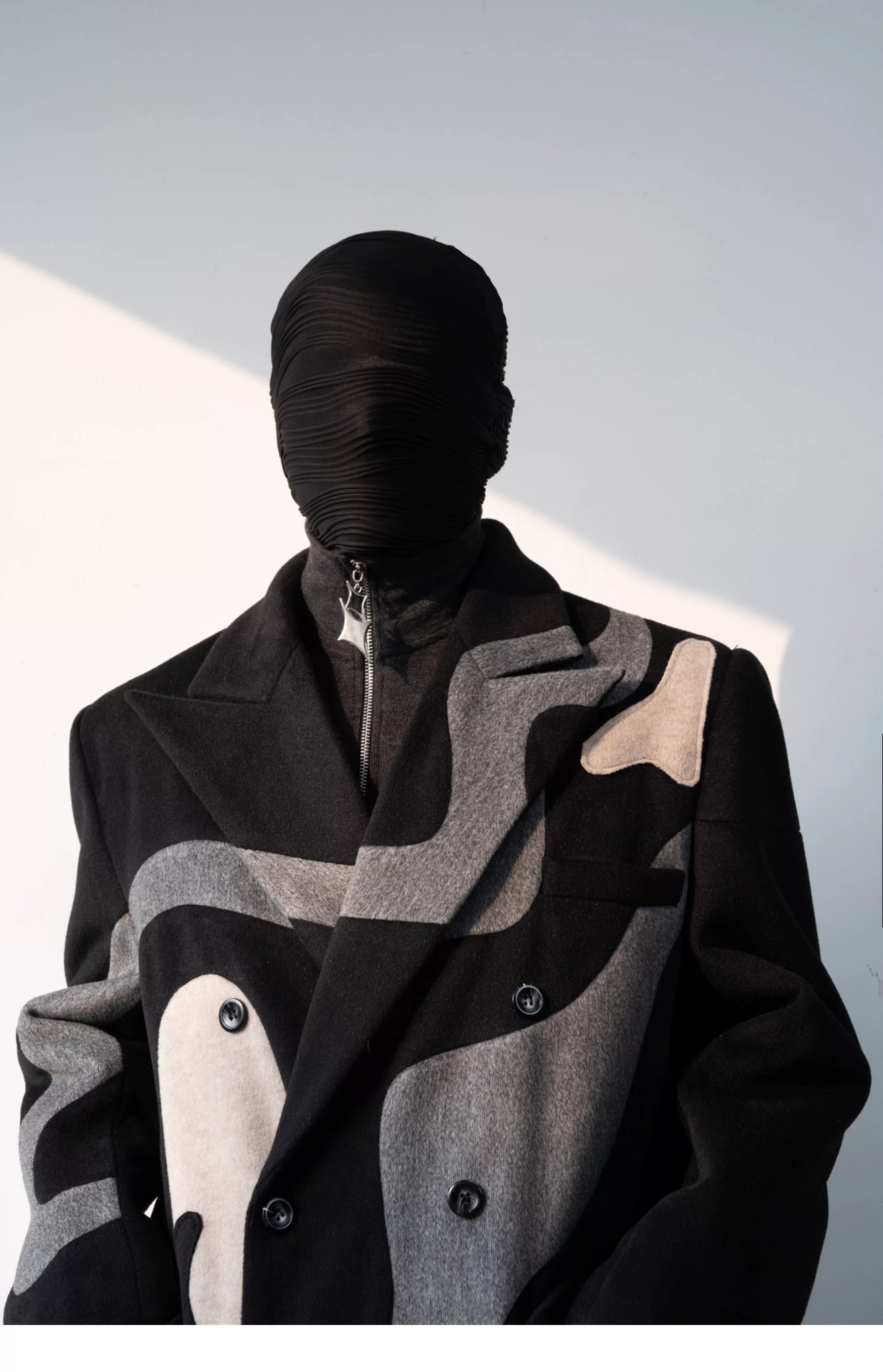 Desert Mirage Sculpted Wool Overcoat