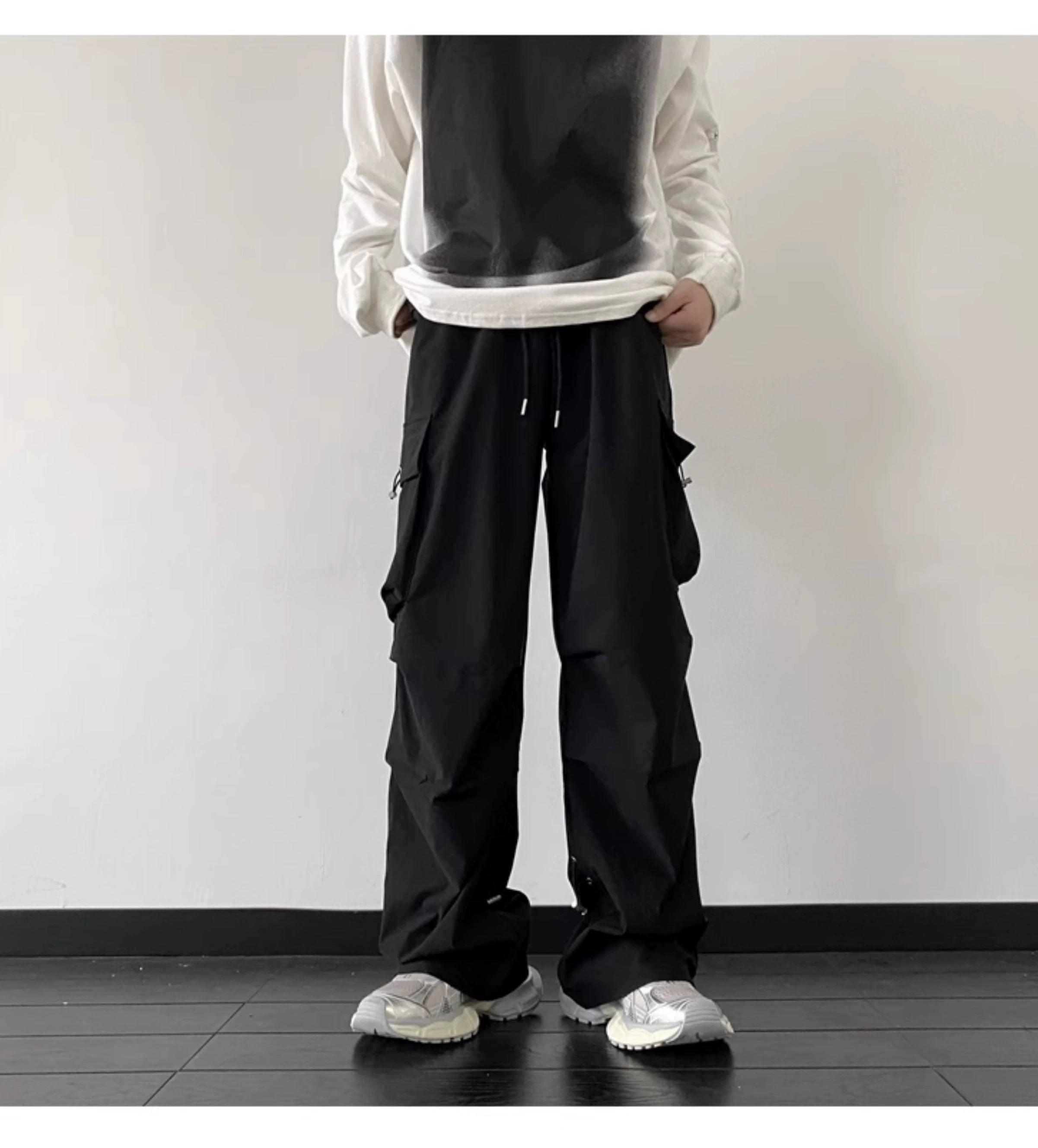 Baggy Black Cargo Street Pants