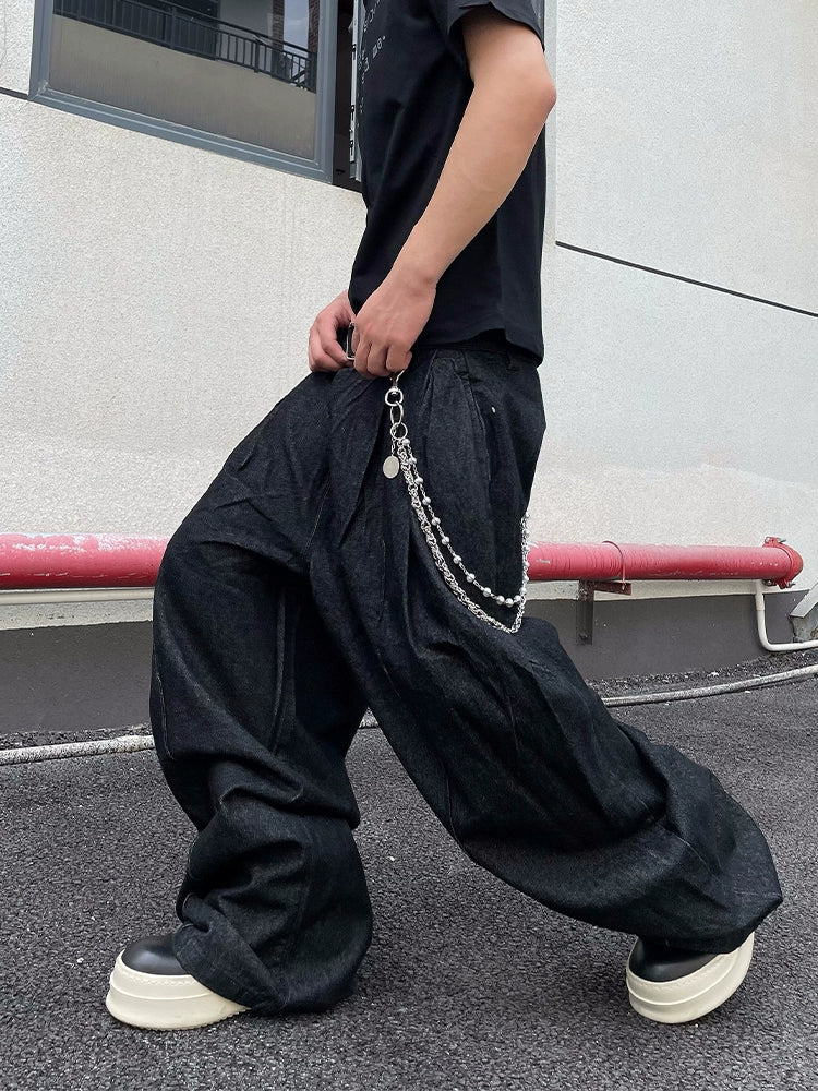 Oversized Belted Wide Leg Jeans