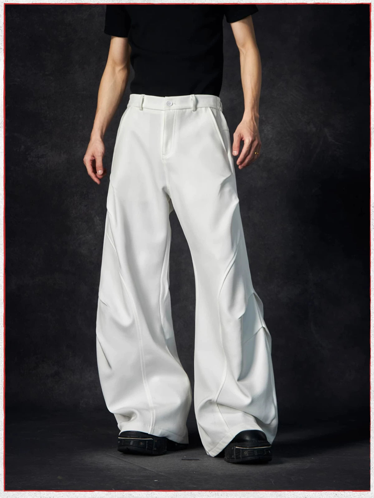 Wave Contour Wide‑Leg Trousers