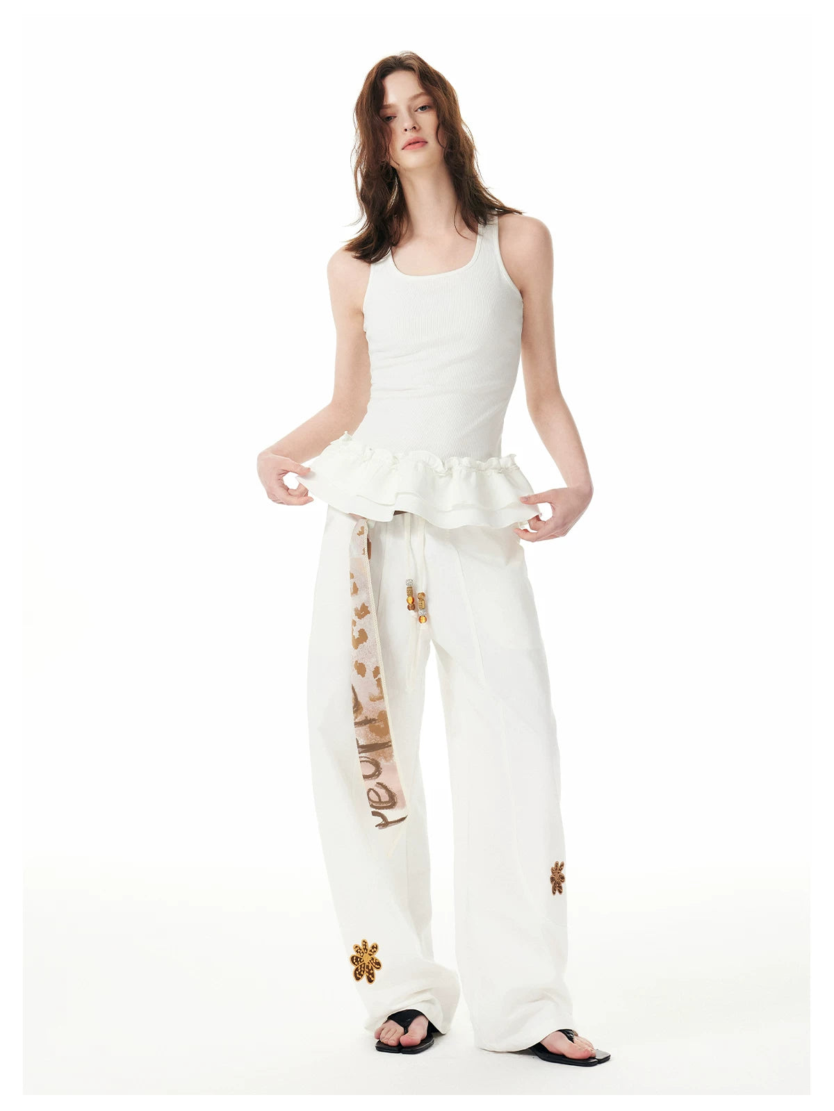 Meadow Doodle Blossom Tie Belt