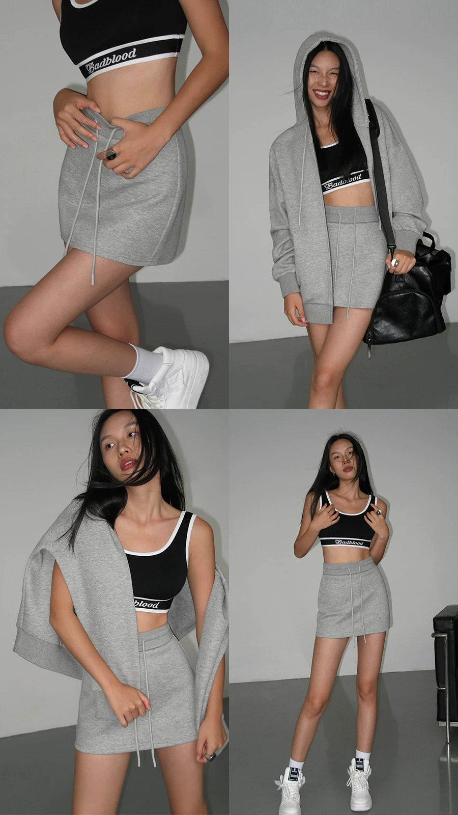 Drawstring Waist Mini Skirt
