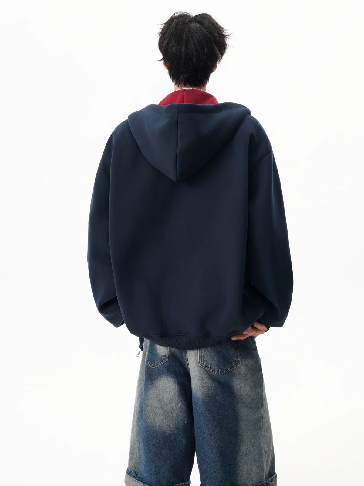 Echo Cord Contrast Zip Hoodie