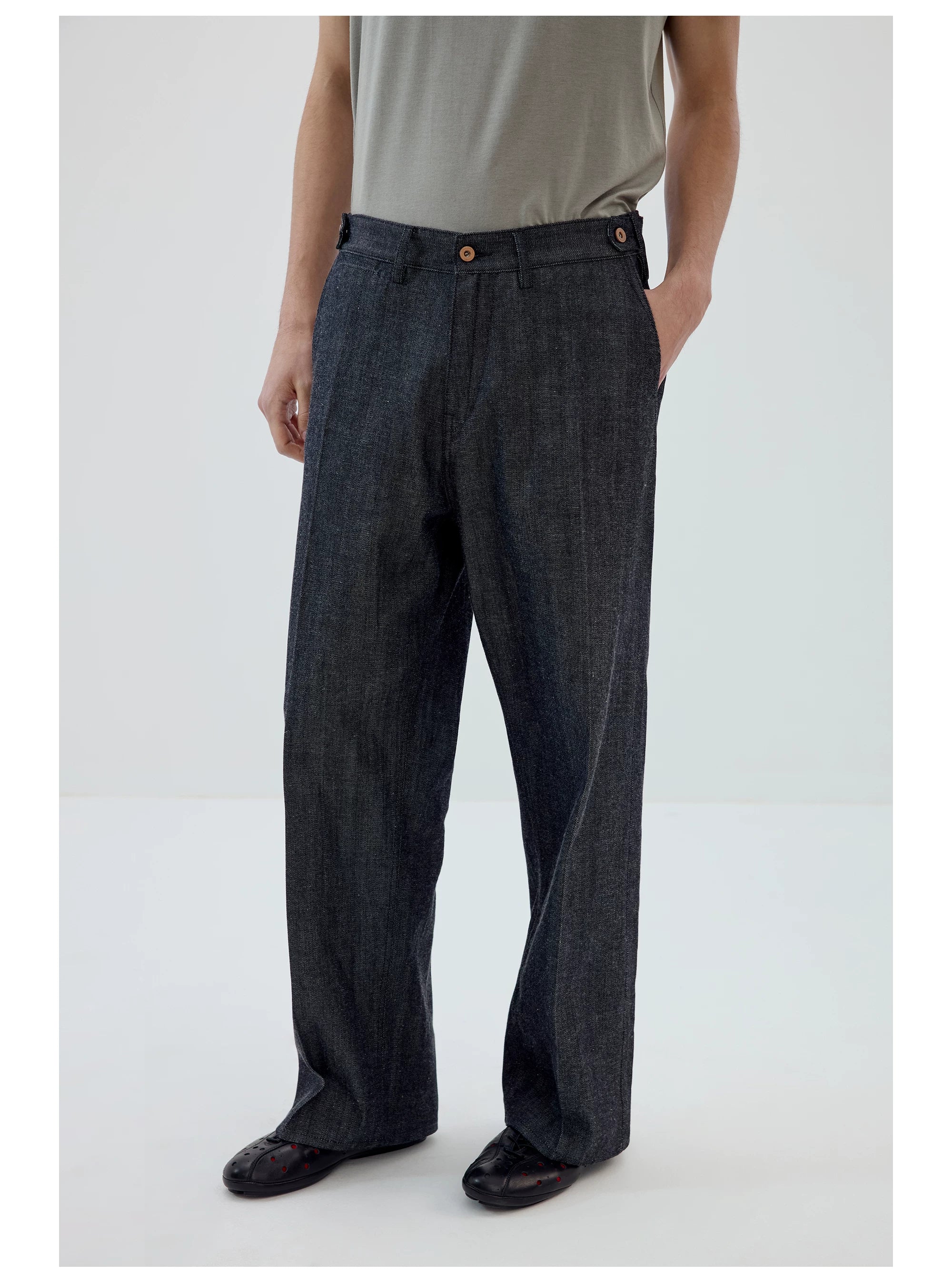 Selvedge Drift Wide-Leg Trousers