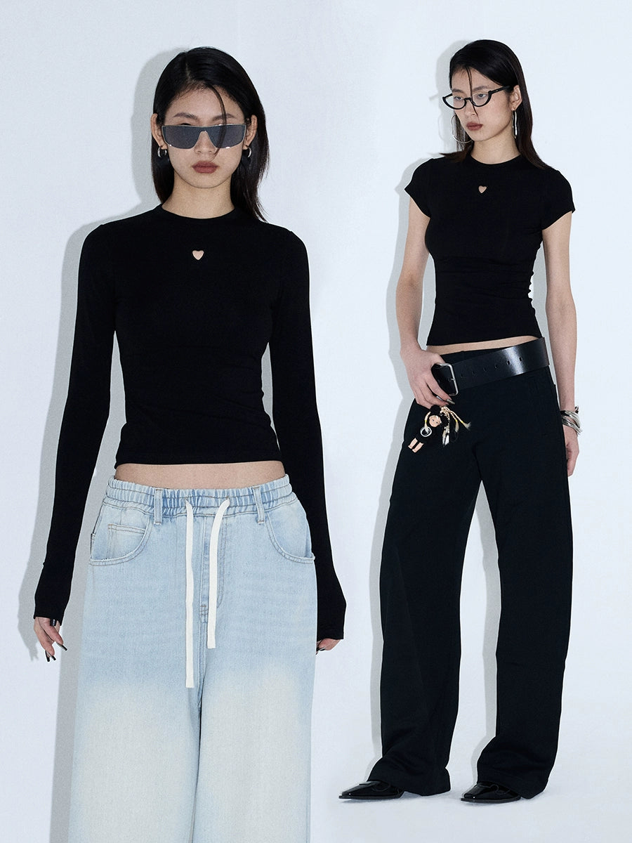 Heart-Stitch Slim Basic Tee