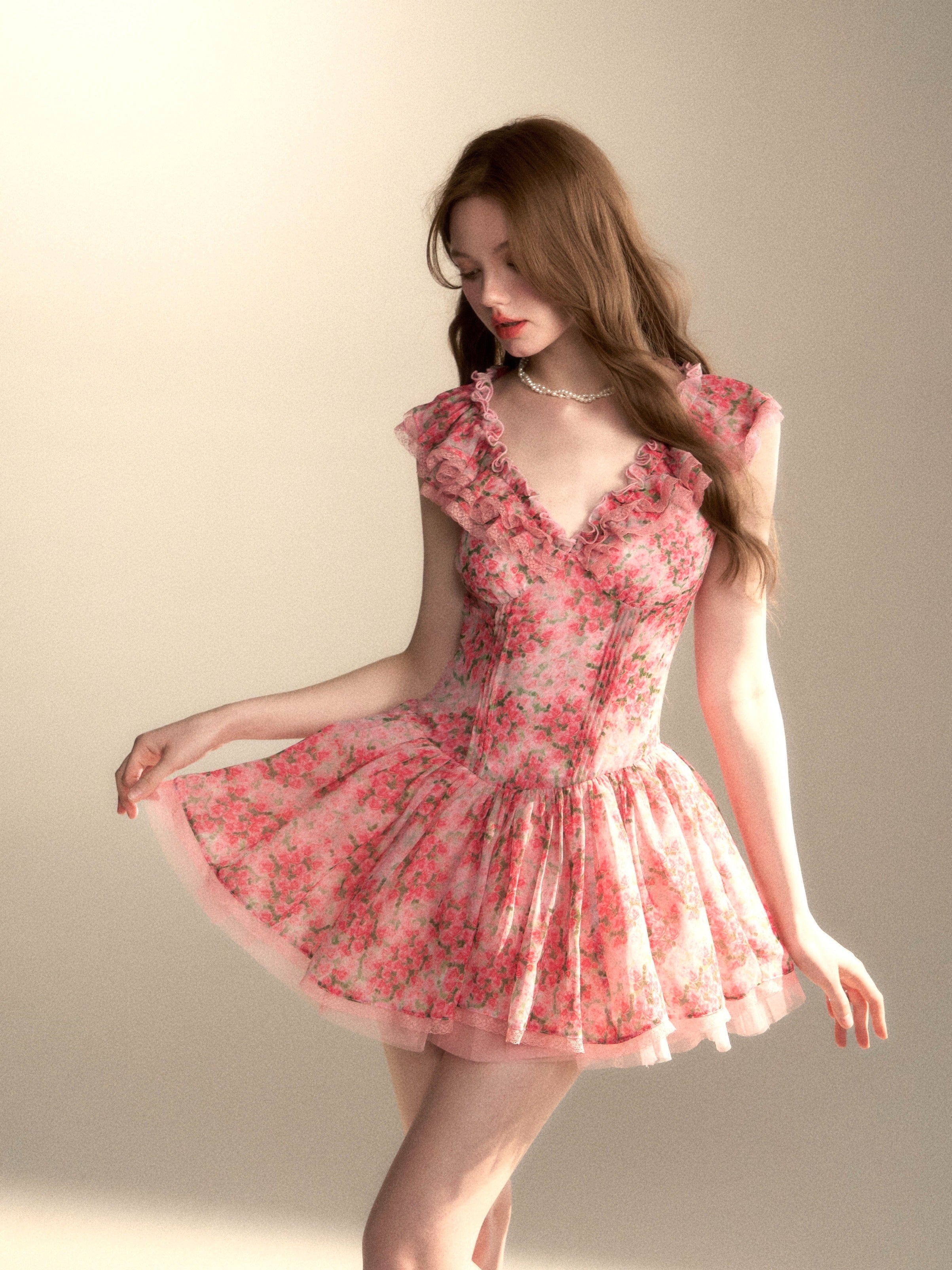 Romantic Wrap Mini Dress