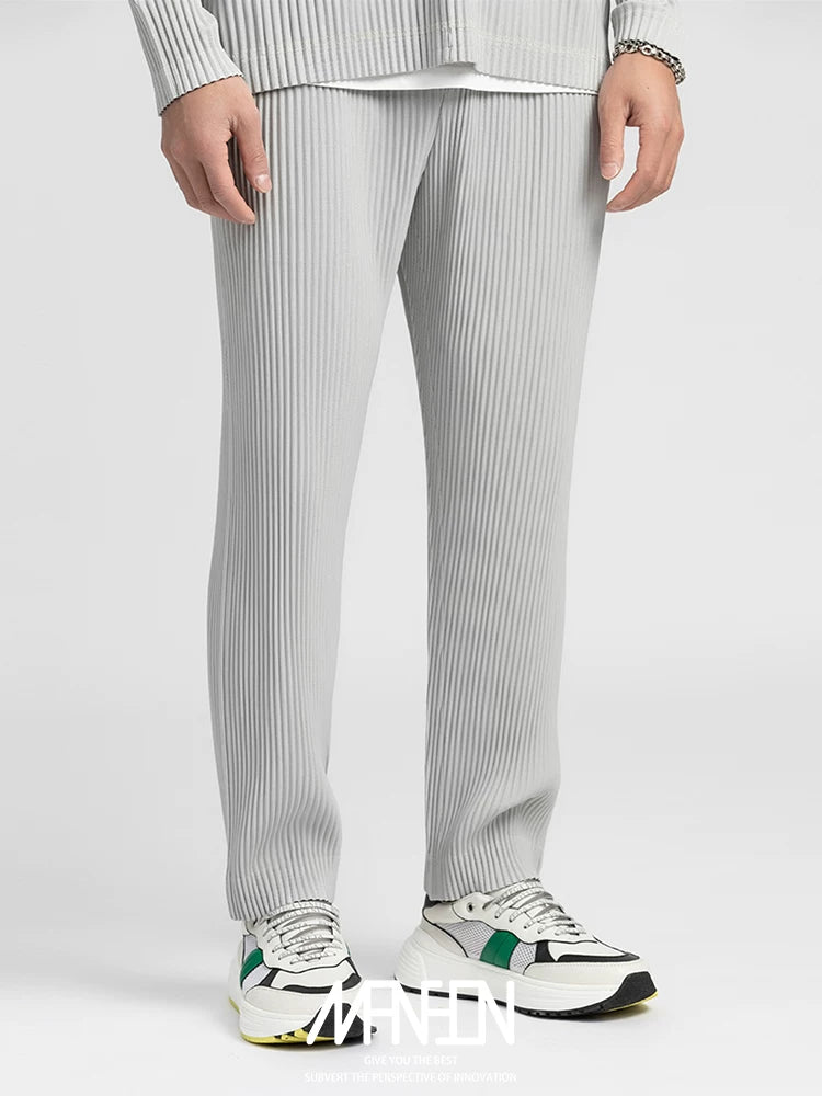 Frostline Pleated Straight-Leg Trousers