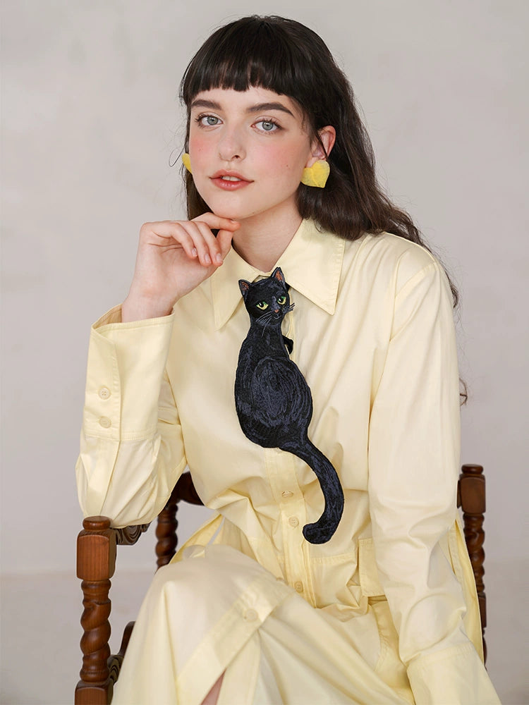 Black Cat Shaped Novelty Tie
