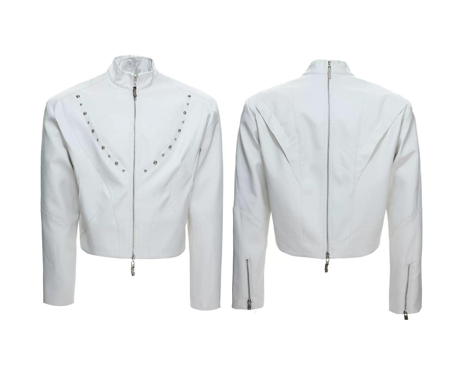 Tiled Halo Studded Leather Blouson
