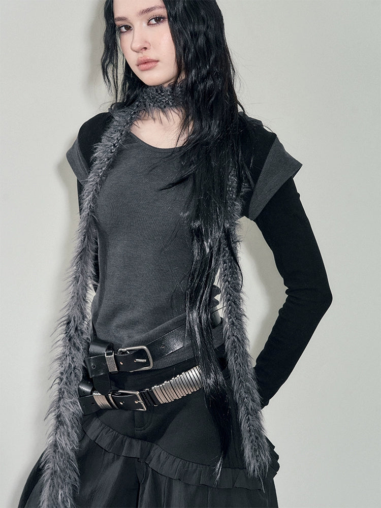 Two Layered Hooded Top