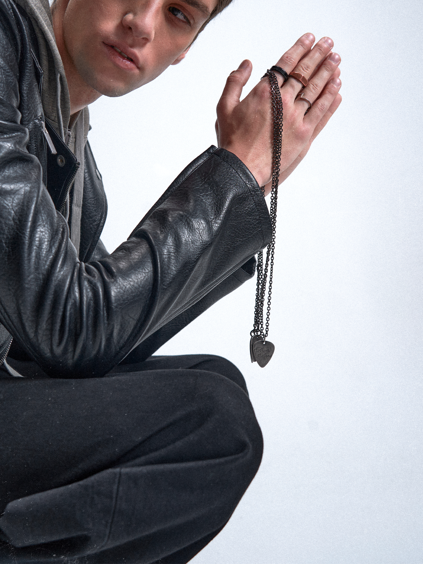 Bad Boy Silver Rock Pick Necklace