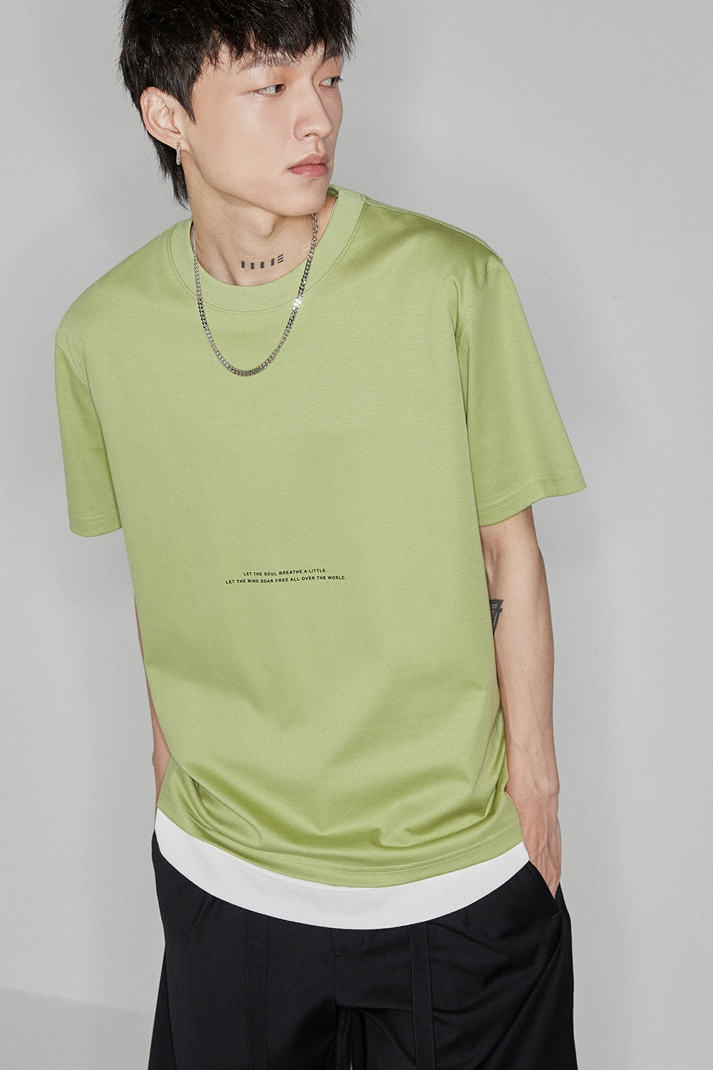 Color Block Letter Print Standard Tee