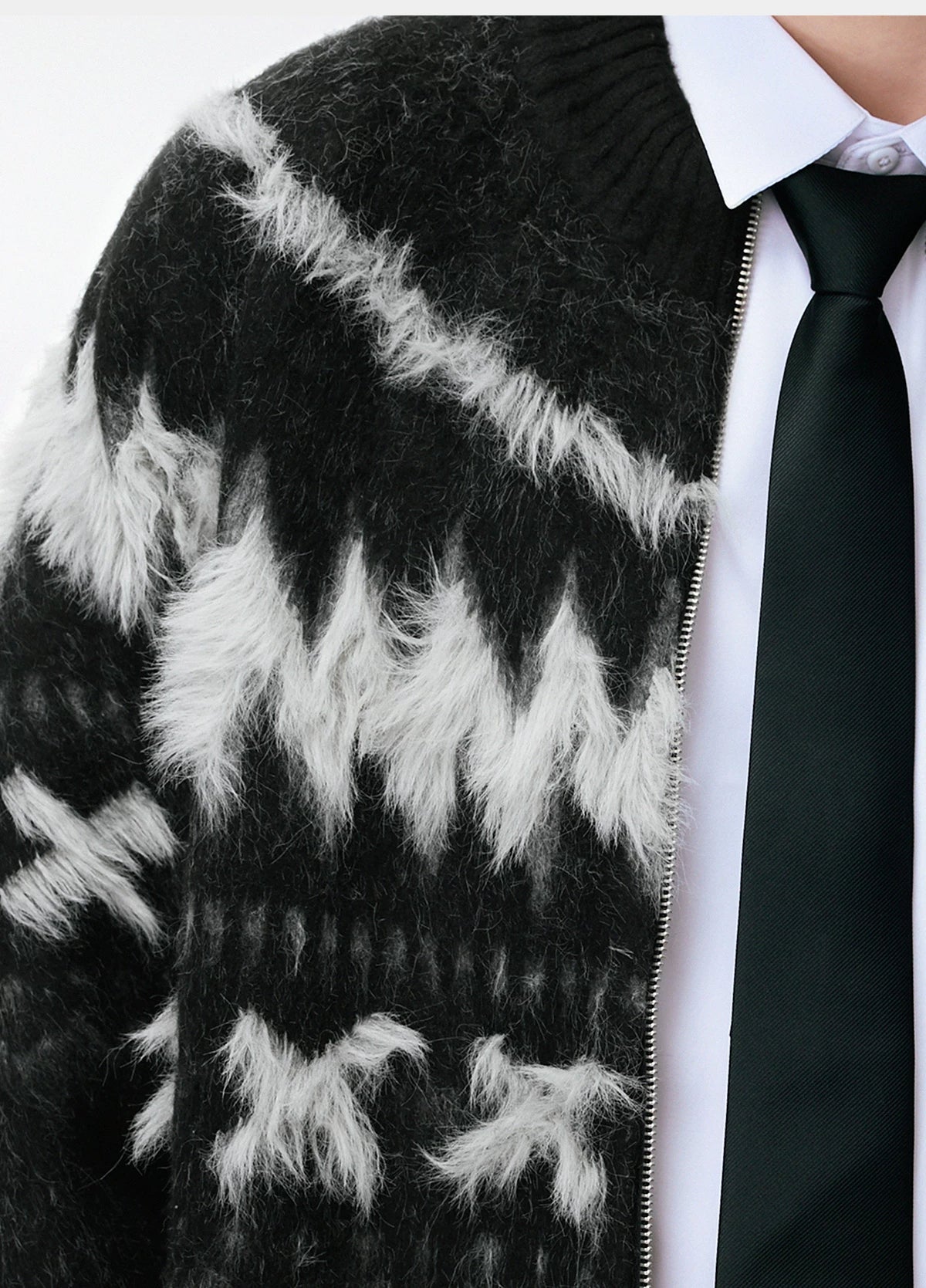 Nordic Frost Zip Knit Cardigan