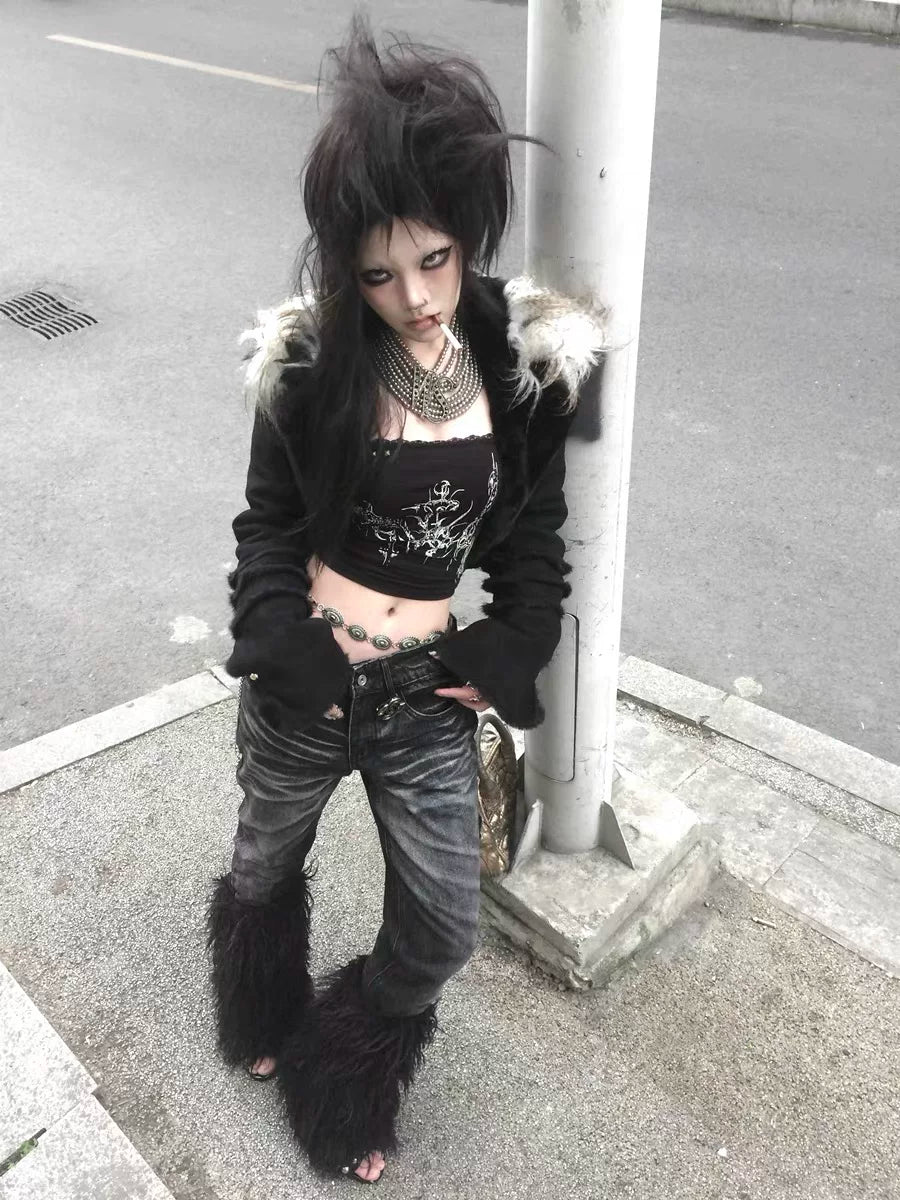 Ash Fade Raw‑Hem Flare Jeans