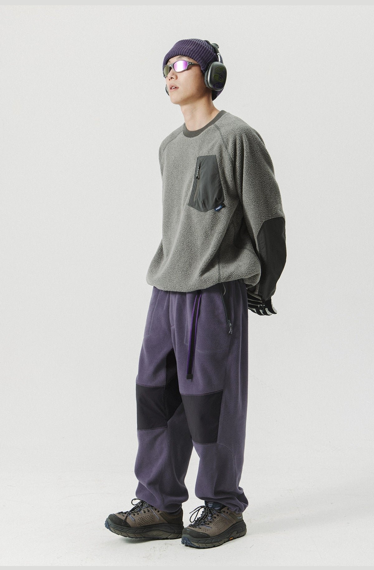 Panelled Fleece Utility Track Pants