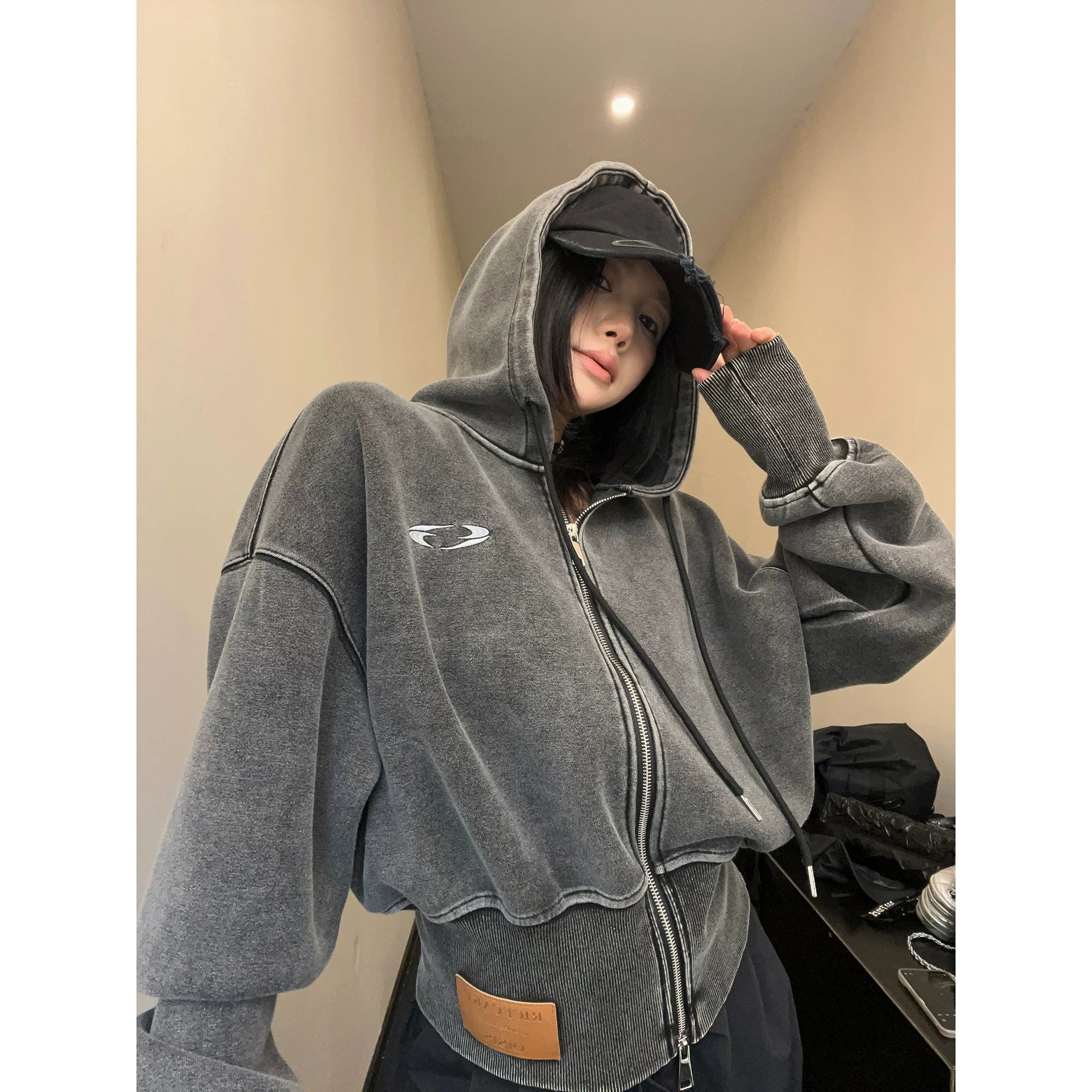 Graphite Orbit Zip Hoodie