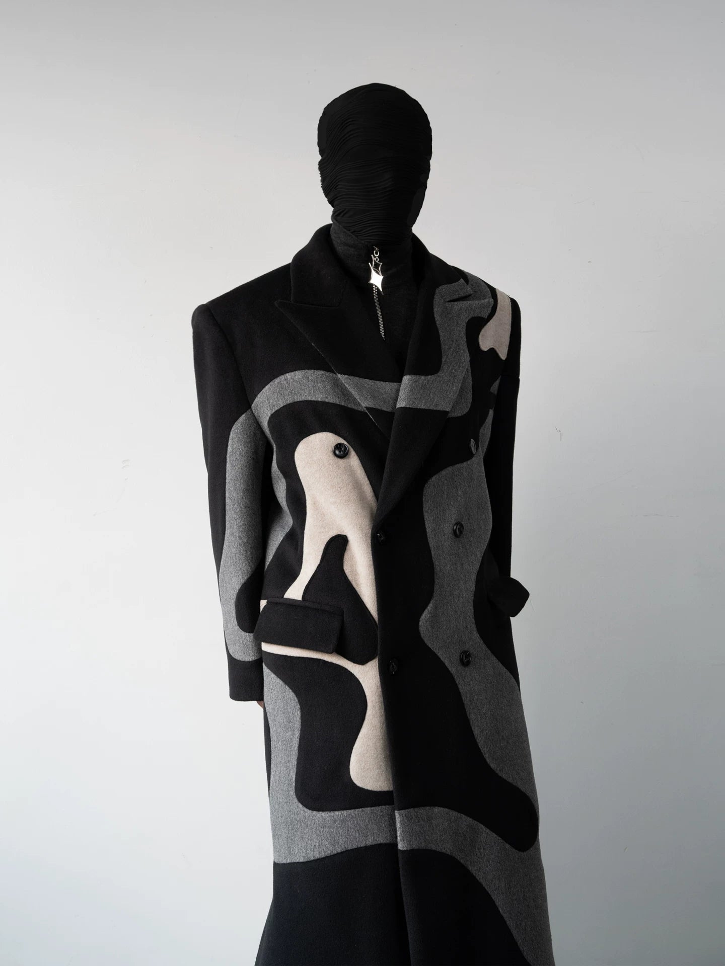 Desert Mirage Sculpted Wool Overcoat