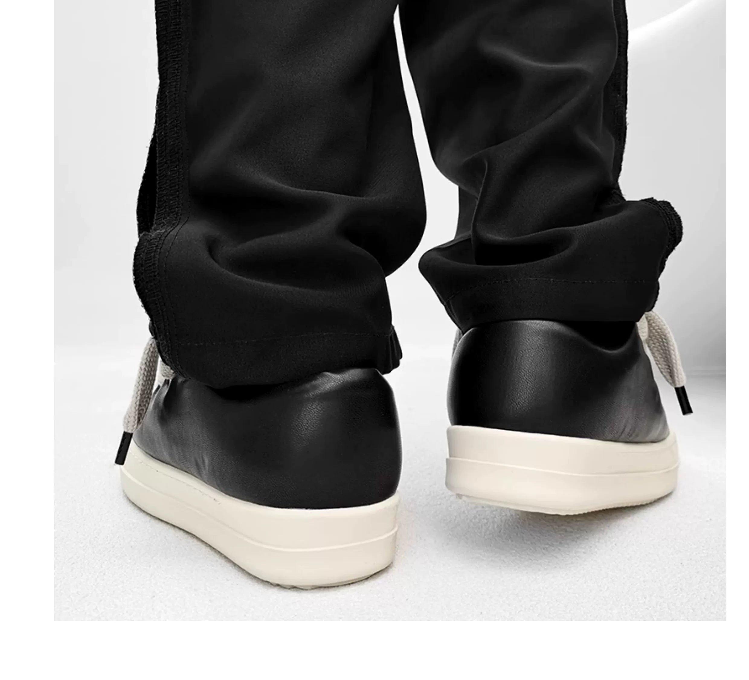 Black Thick Sole Casual Sneakers