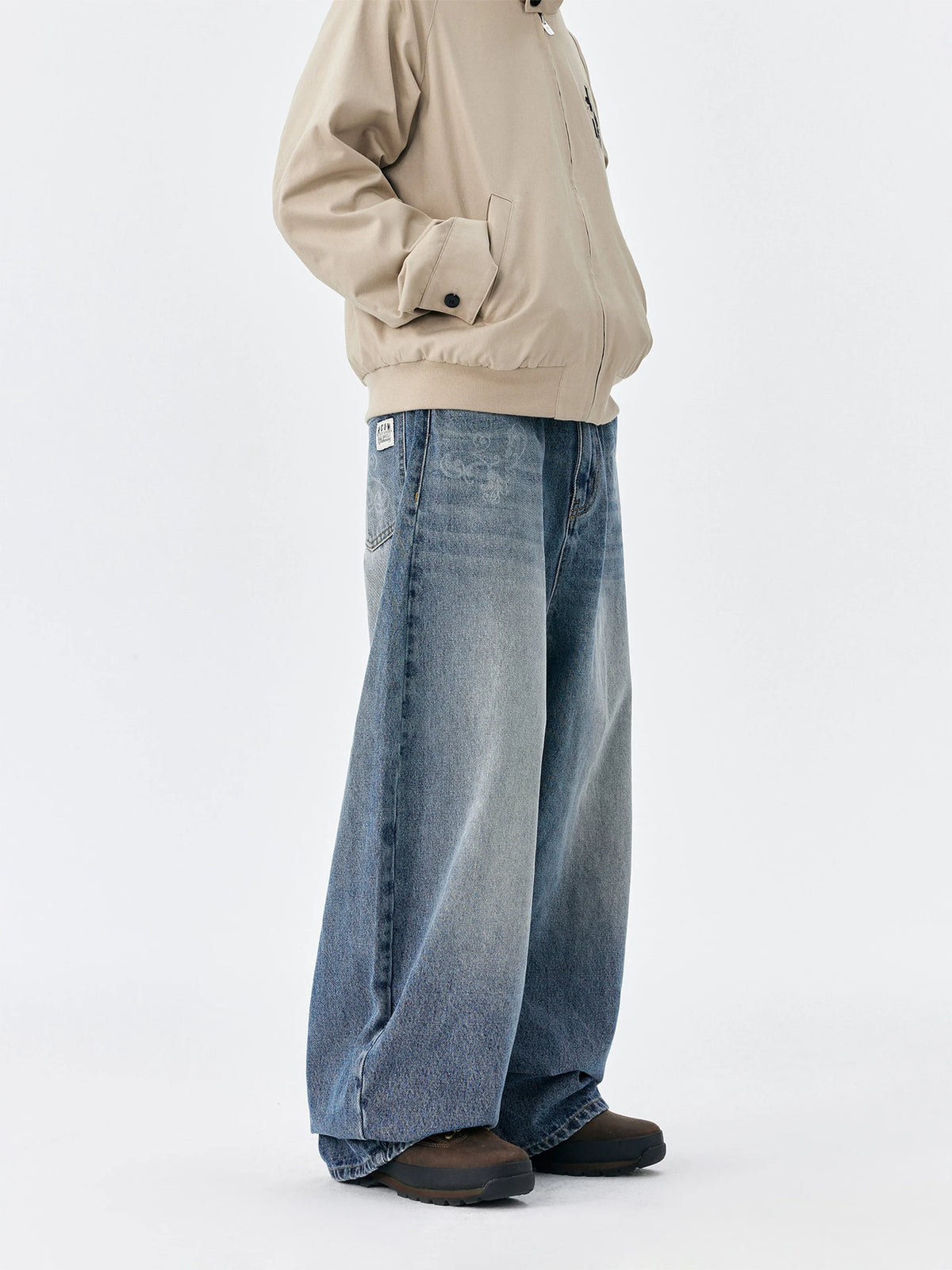 Shadowfade Wide-Leg Denim Jeans