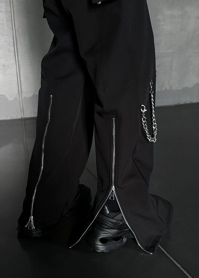 Abyss Split-Zip Chain Flare Pants