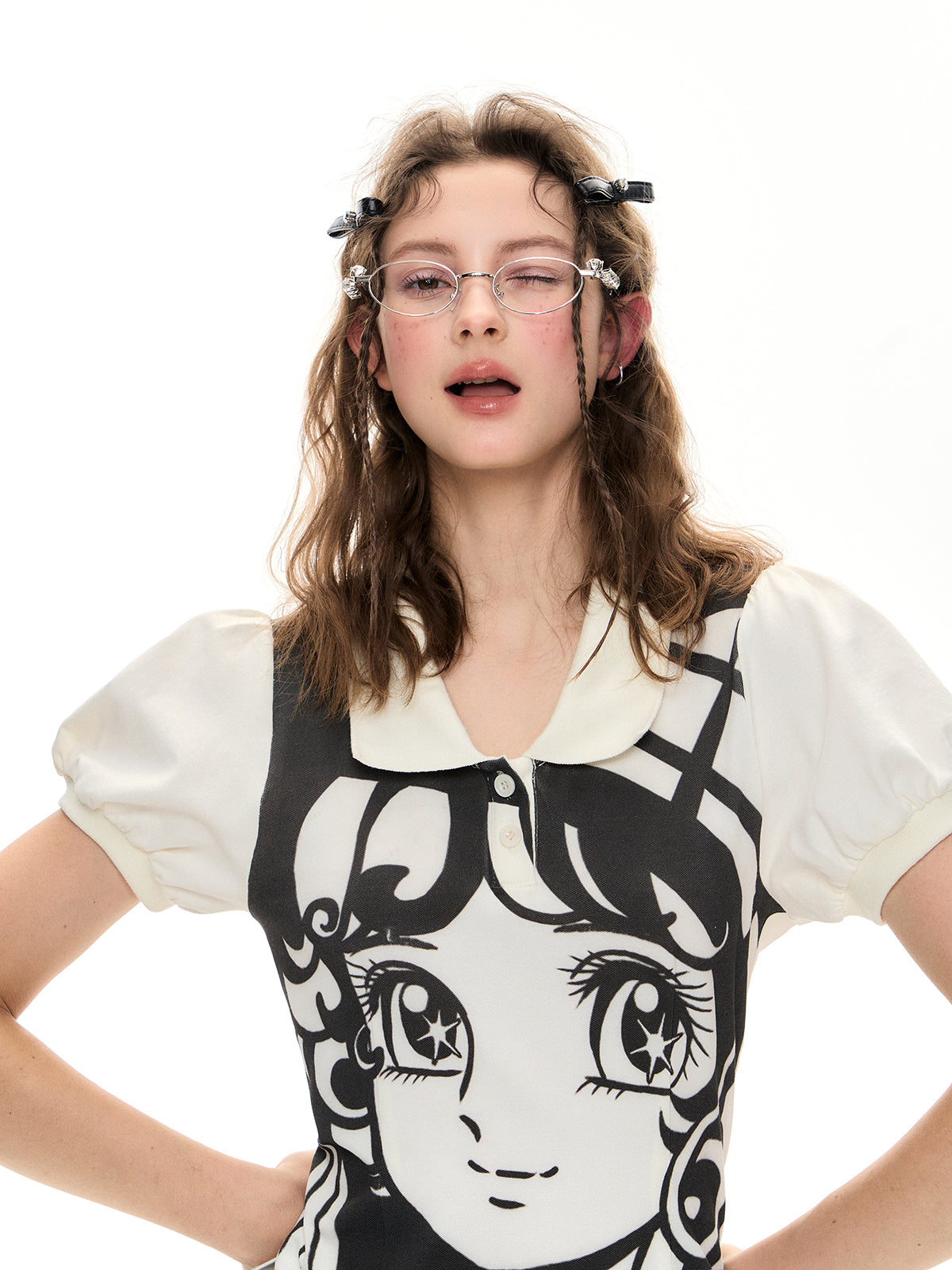 Anime-Inspired Polo & Pleated Skirt Set
