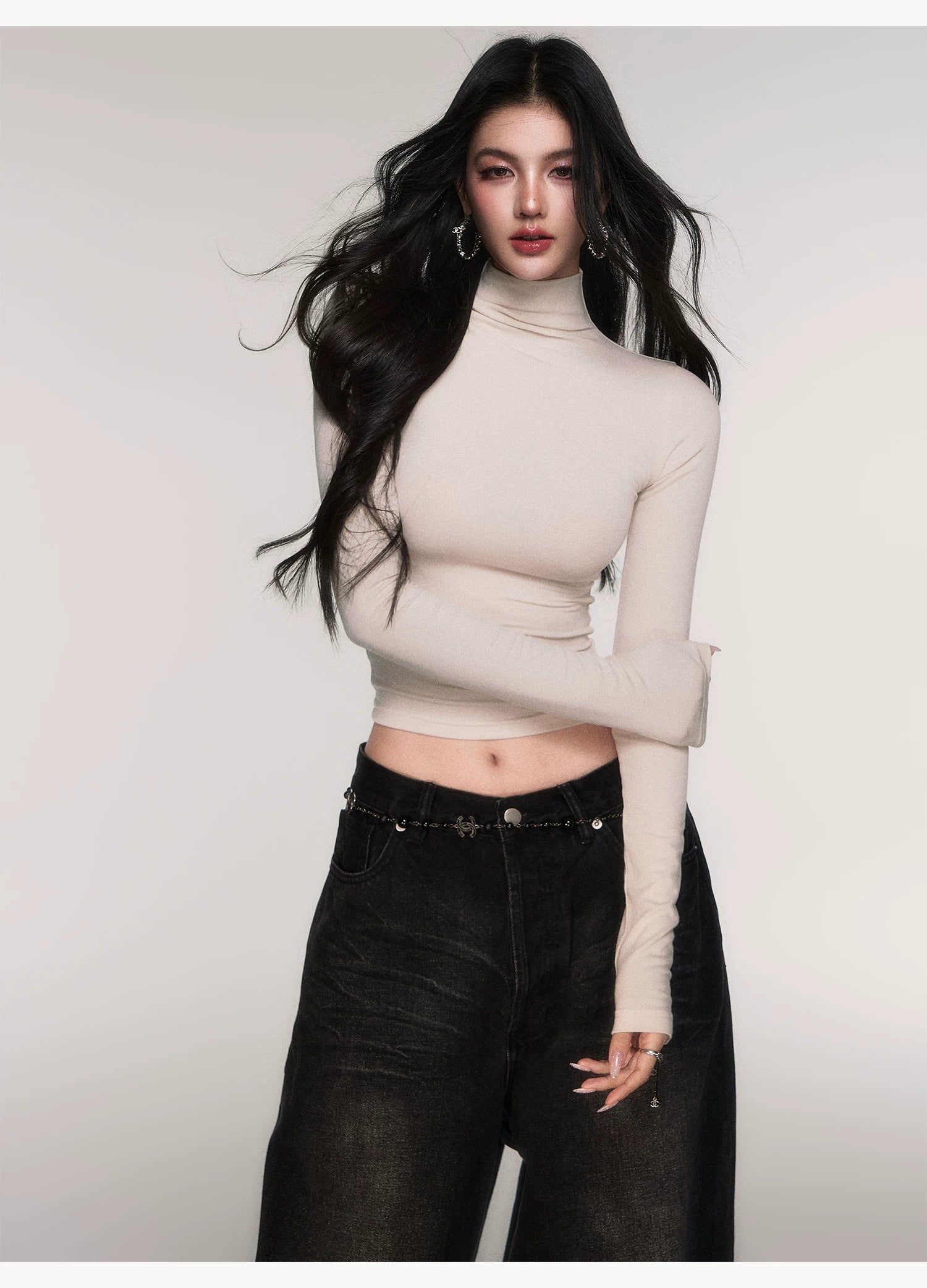 Slate Whisper Seamless Turtleneck
